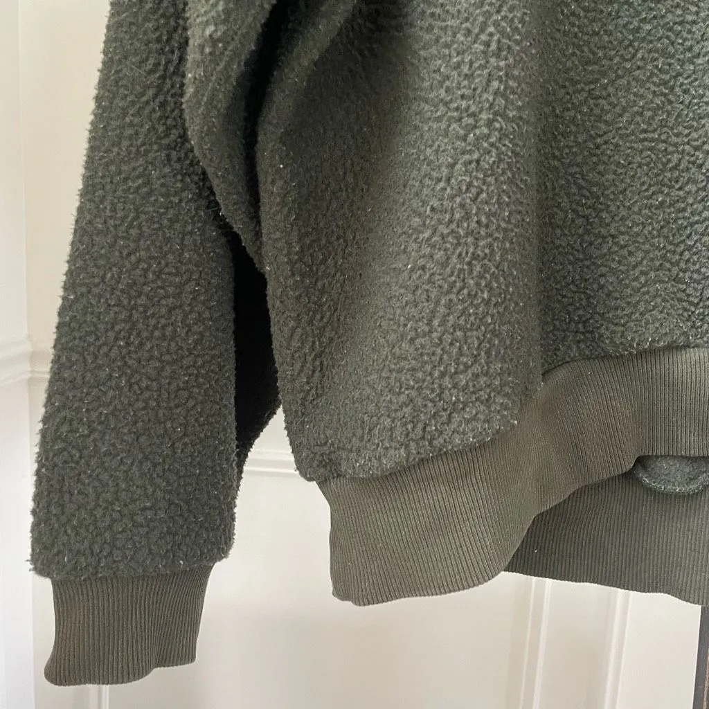 Everlane Renew Berber Fleece Crewneck Sweatshirt Moss Green L - Image 5