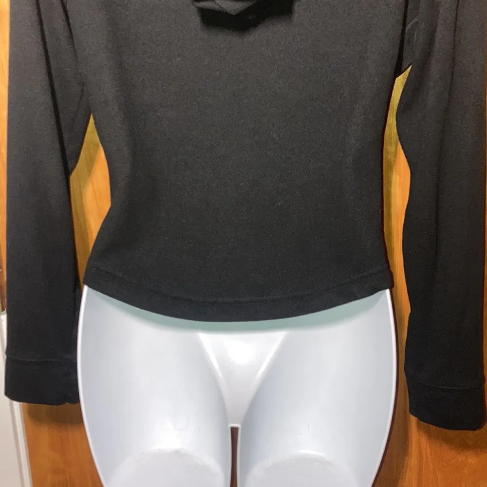 Black Athletic Works Half Zip Work Out Hoodie Top Size Small - Image 9