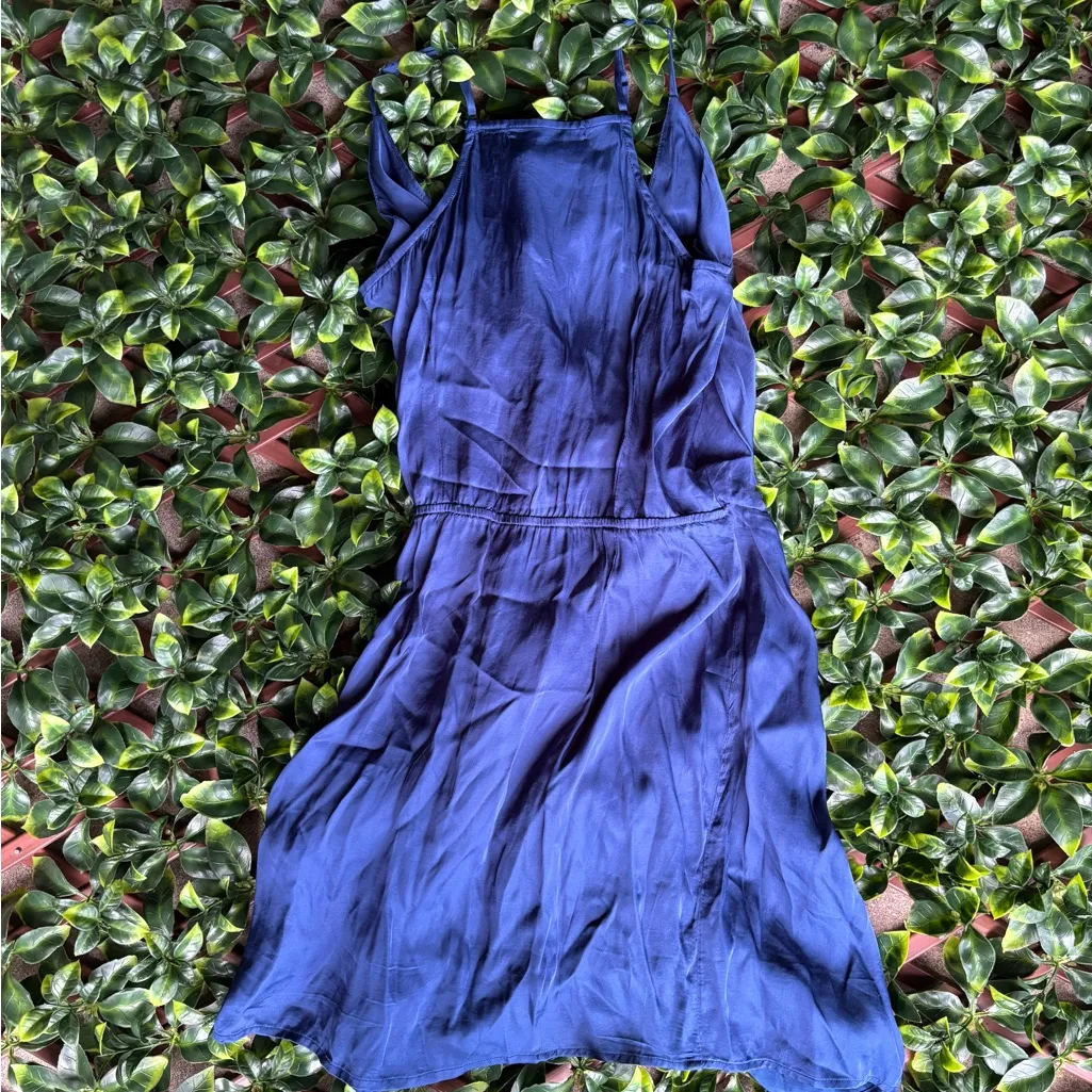 Young Fabulous & Broke Elegant Blue Satin Dress - Image 3