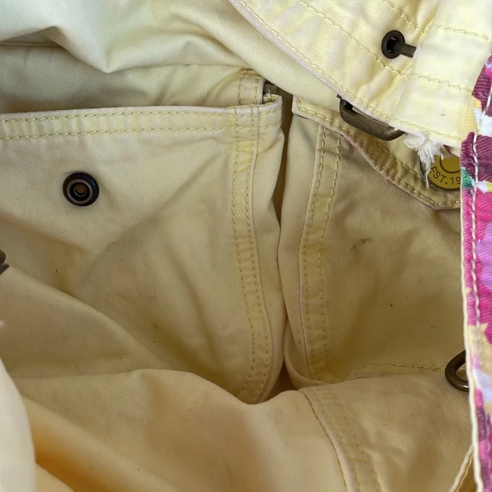 GAP Vintage Floral Pink Red Yellow Reversible Tote Messenger Bag Pockets 2004 - Image 6