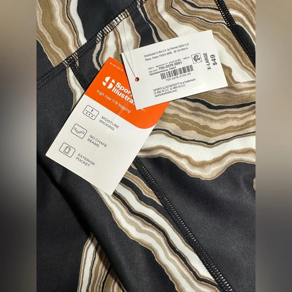 Sports Illustrated Black Brown Beige Women’s Leggings Workout Walking Run New XL - Image 8