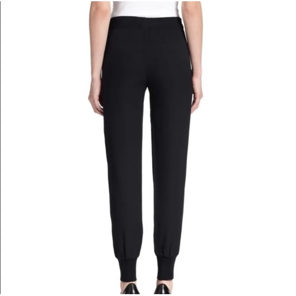 Vince Black Viscose Satin Tuxedo Stripe Jogger Pants Women's Size‎ SMALL - Image 2