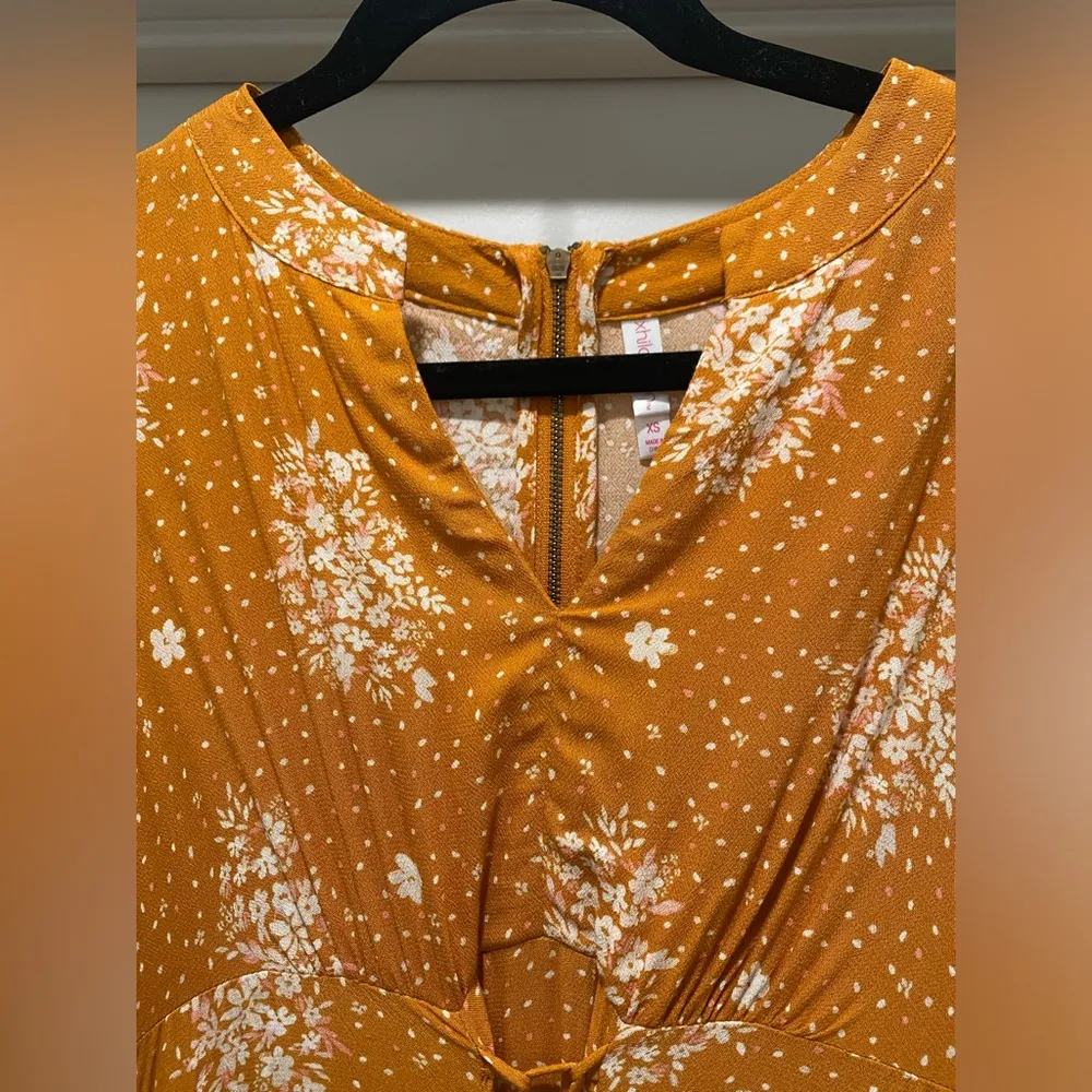 Xhilaration Target Mustard Yellow Floral Above Knee Corseted Mini Dress - XS - Image 7