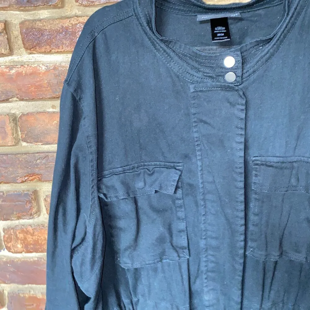 Ashley Stewart Black Tie Waist Button Down Lightweight Jacket Women's Size 26/28 - Image 2