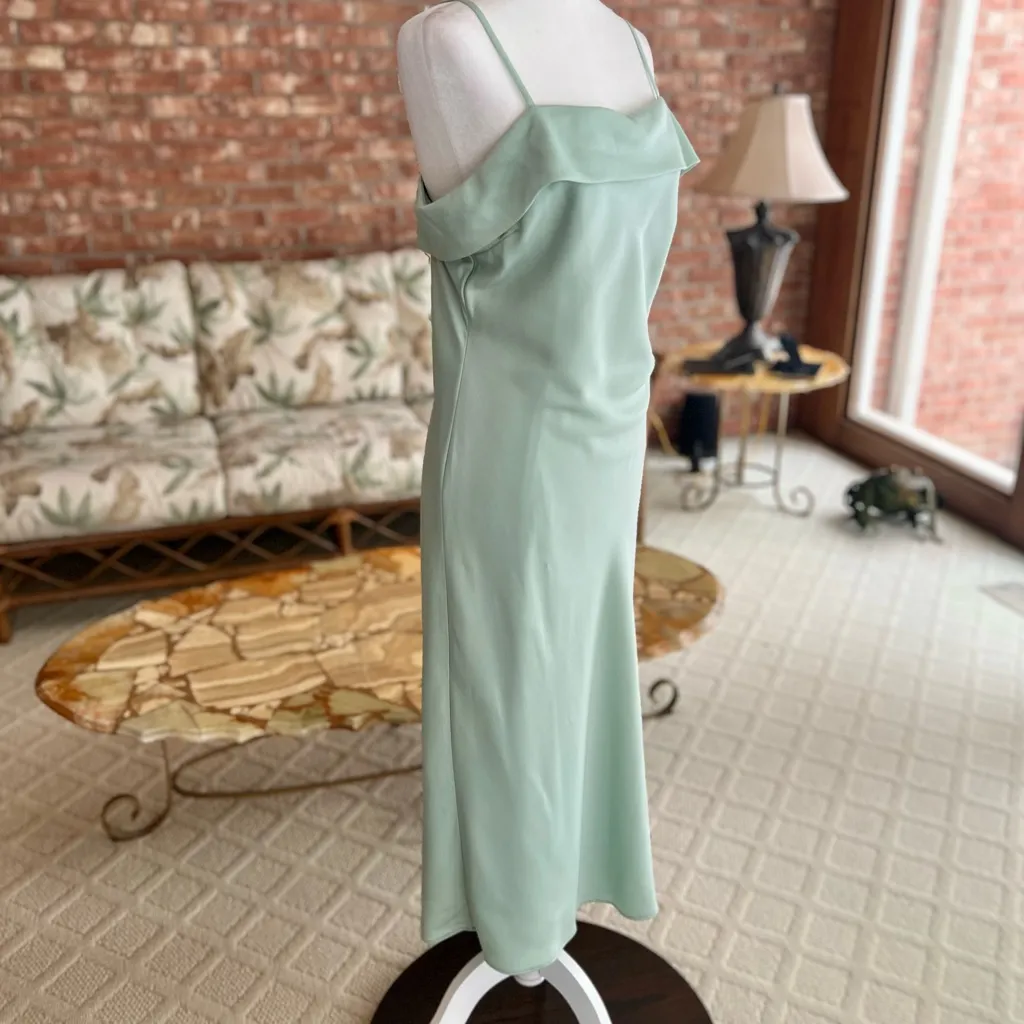 B. Darlin Dress Slip Satin Knit Midi Sleeveless Mint Green Cocktail Party 11/12 - Image 9
