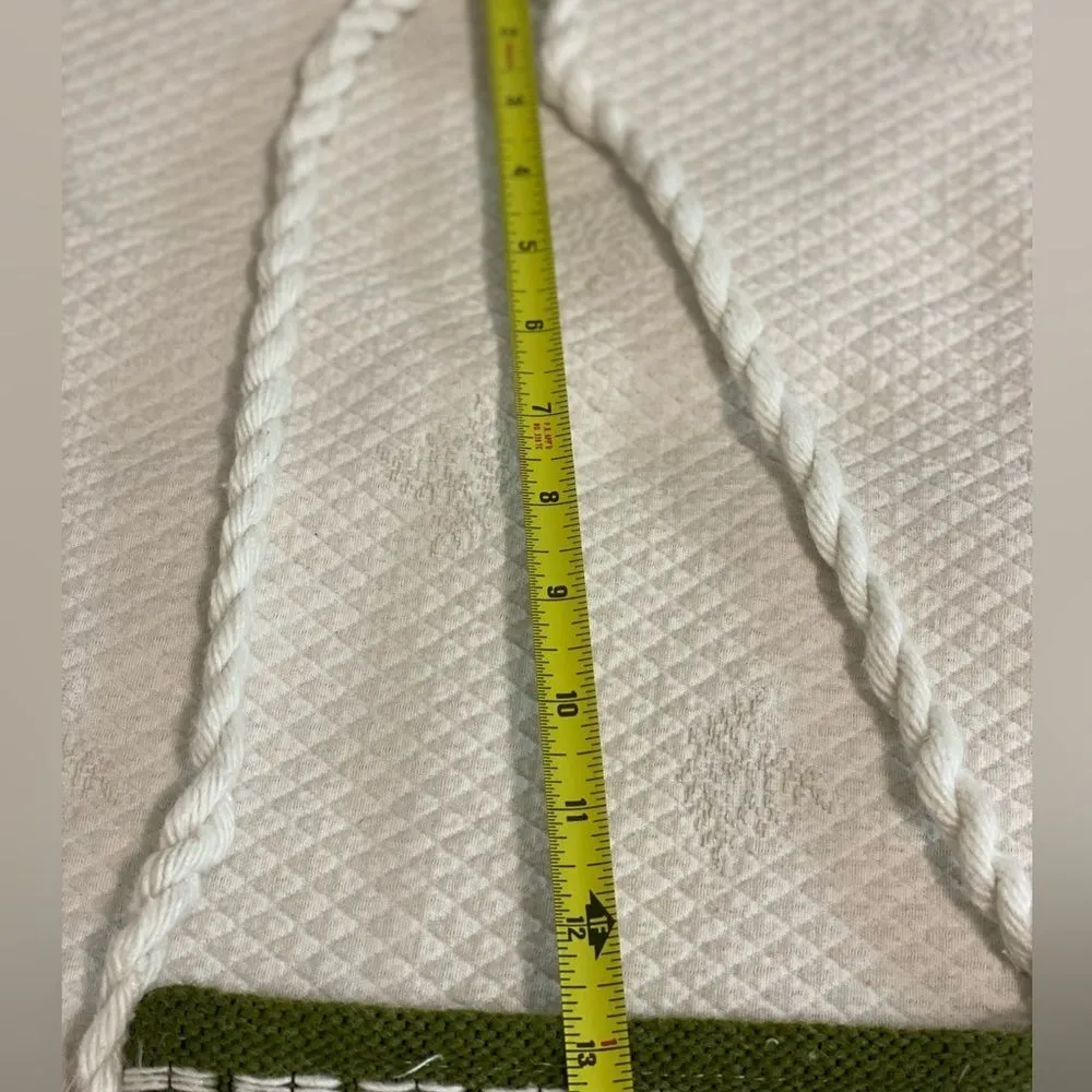 Made in Greece Boho Hippie Bag Crossbody Size Small 8"X9" Blue and white - Image 6