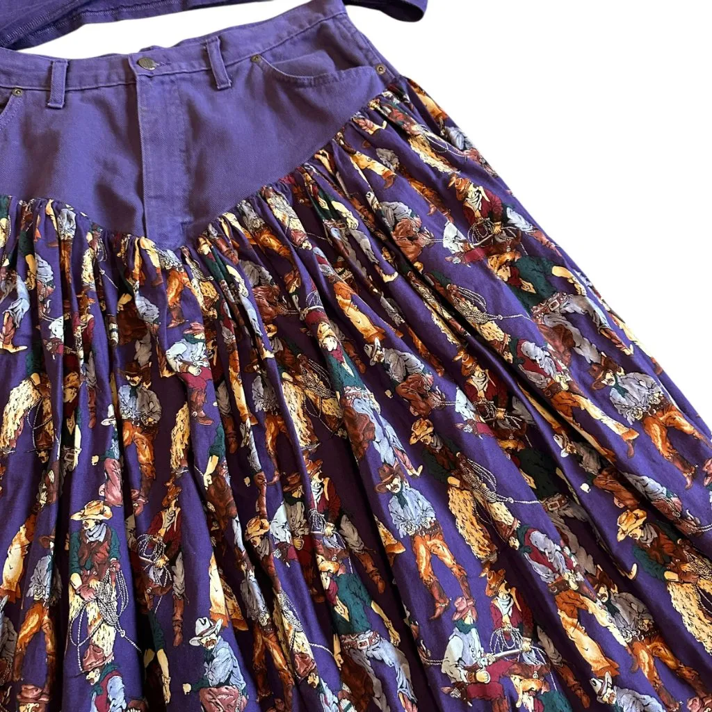 Hanes Her Way Retro Two Piece Western Skirt Set Long Sleeve Shirt Size XL 17/18 - Image 8