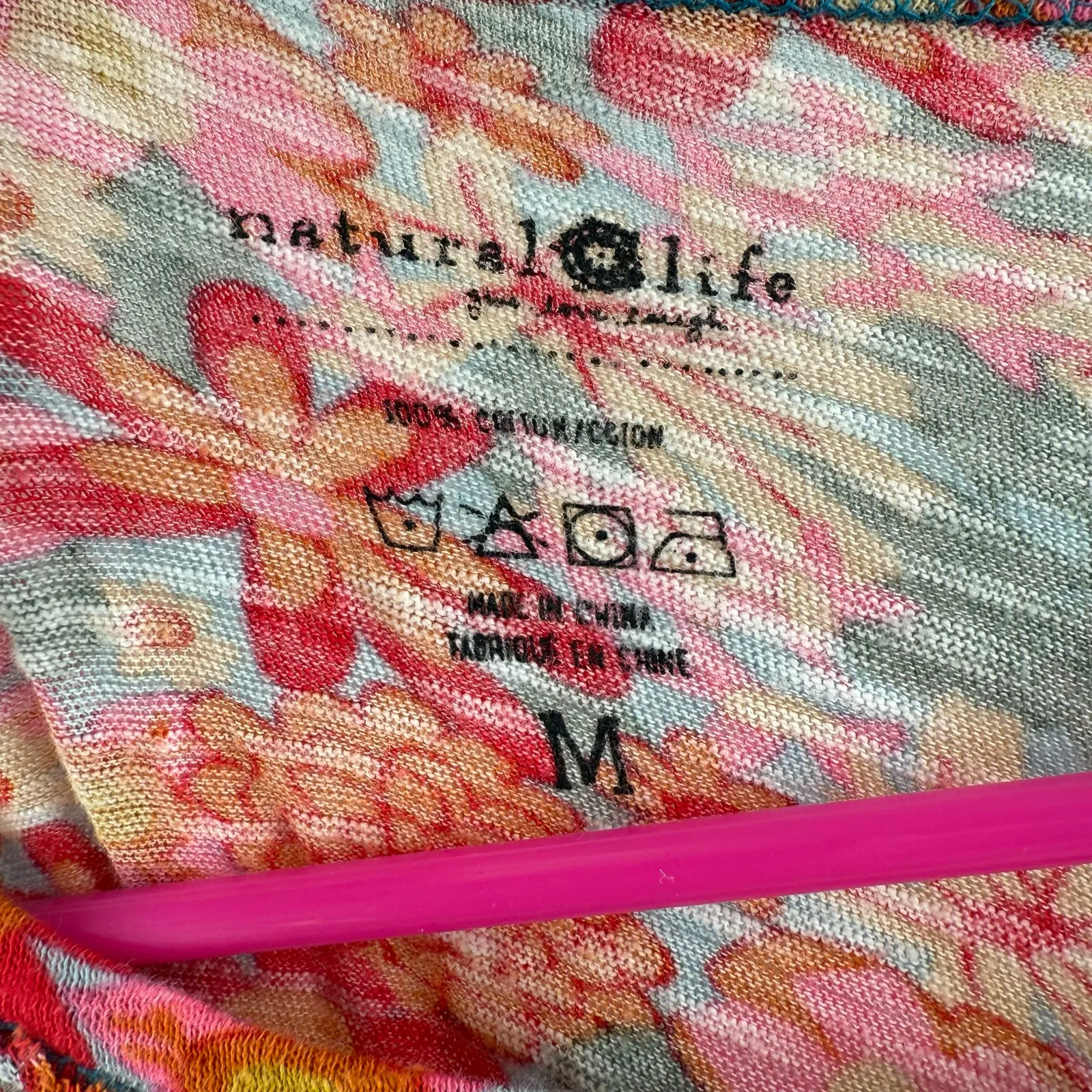 Natural Life Frankie Dress Size Medium Knit 100% Cotton Midi Floral Boho Hippie - Image 6