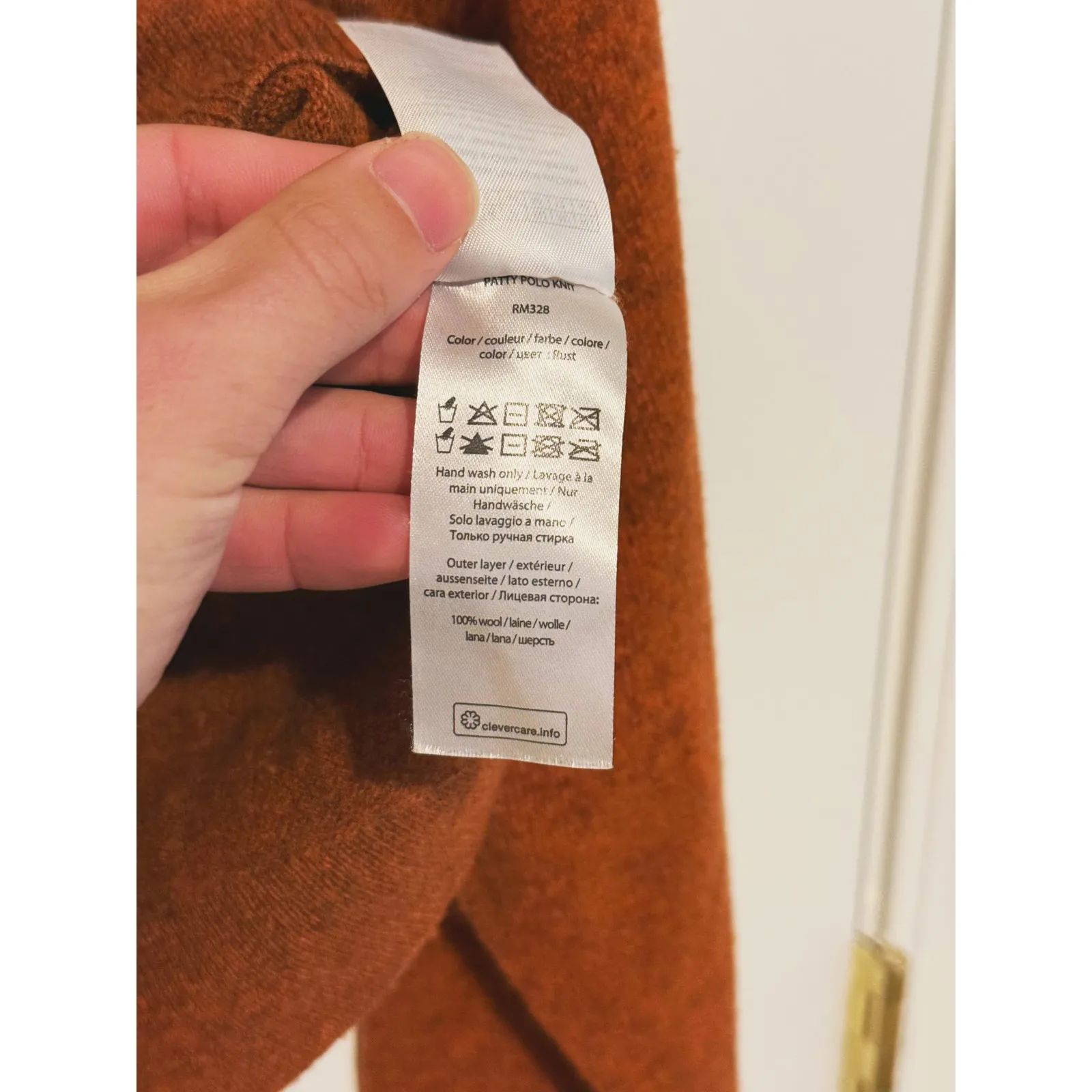 REMAIN Birger Christensen Quiet Luxury Wool Polo Jumper 8 Rust Brown Minimalist - Image 9