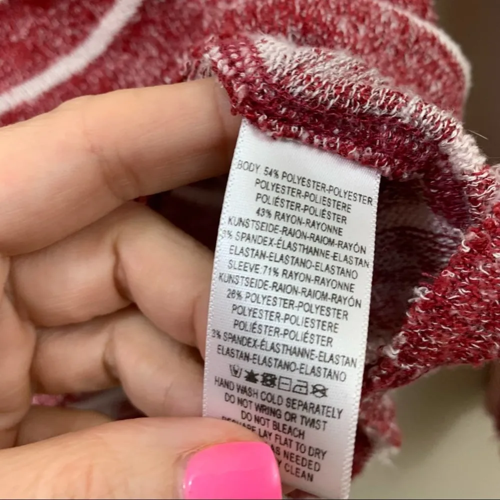 Free People We The Free Striped Knit Slouchy Fit V-Neck Long Sleeve Top - Image 3