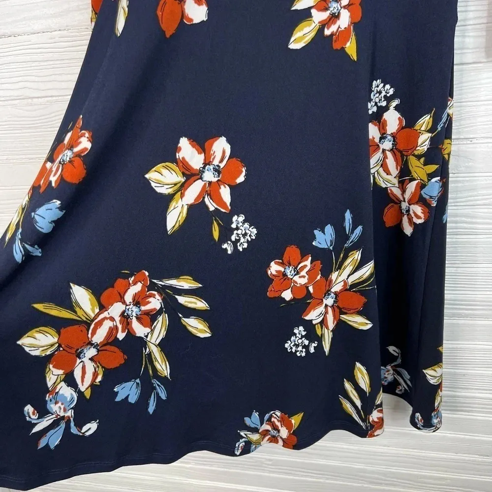 Leota Blue Santa Barbara Floral Perfect Wrap Dress NO BELT Size M - Image 10