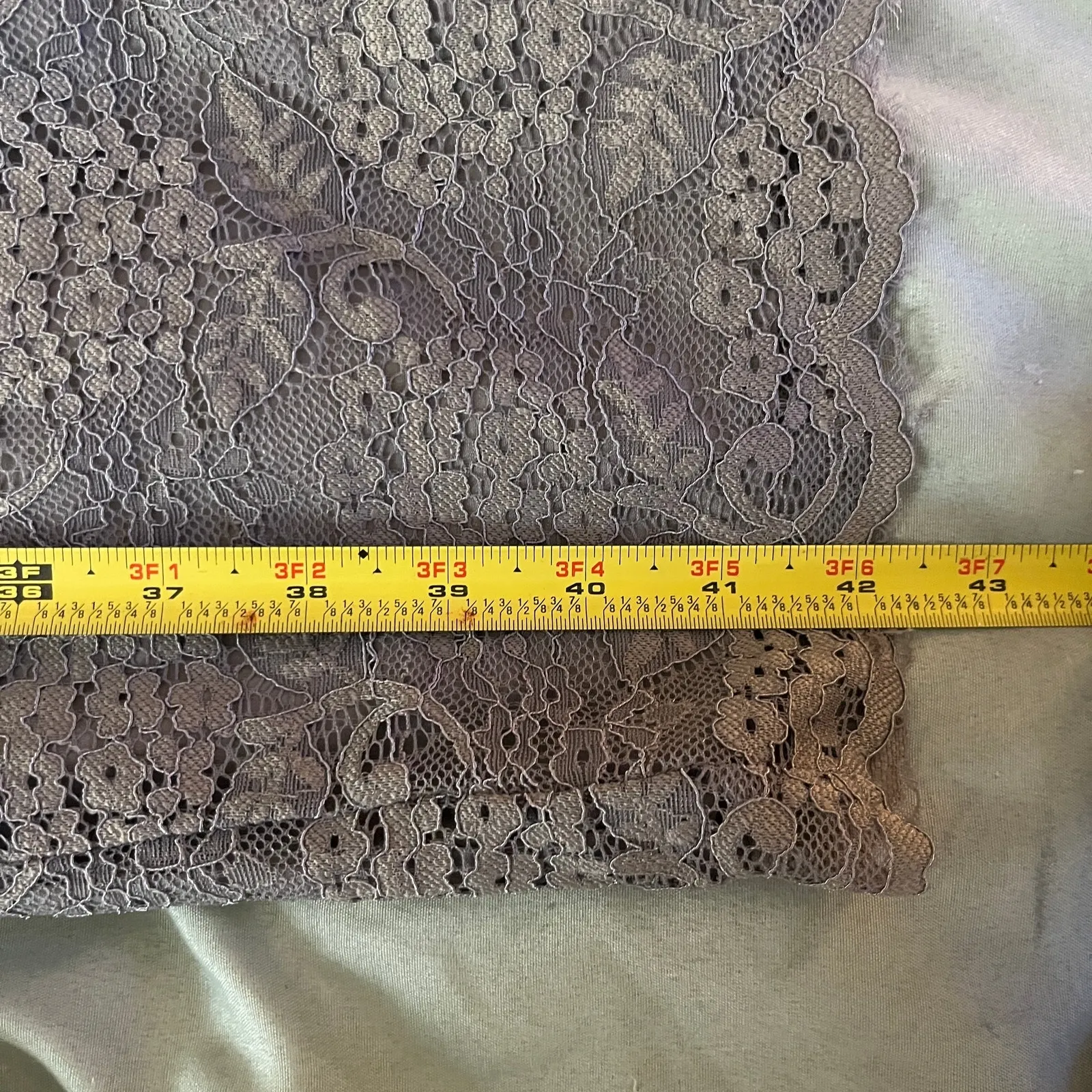 Long Tall Sally Gray Lace Tiered Short Sleeve Cocktail Party Dress Size 10 - Image 8