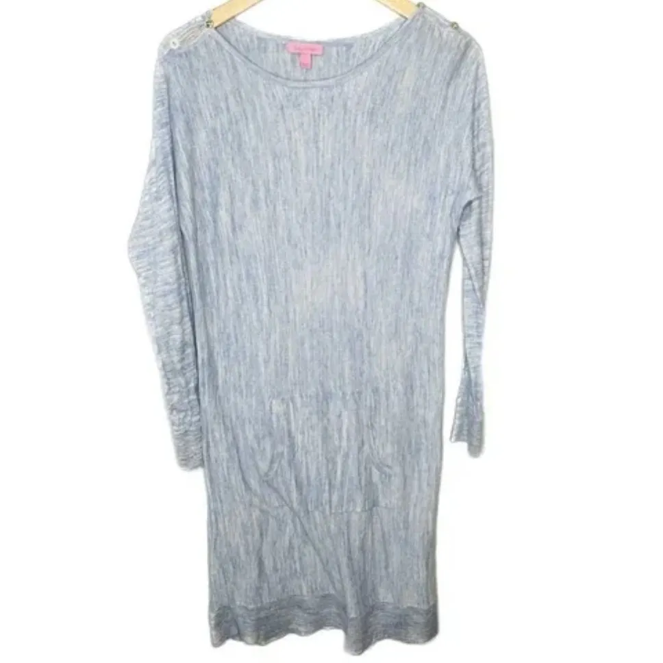 Lilly Pulitzer Jupiter Light Blue Long Sleeve Sweater Dress - Image 2