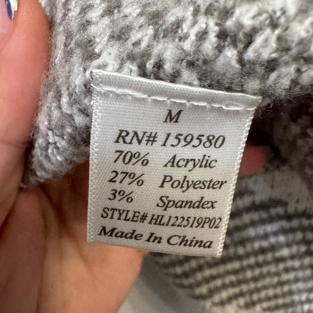 Pink Lily Gray Plaid Open Front Waterfall Cardigan – Size Medium - Image 4