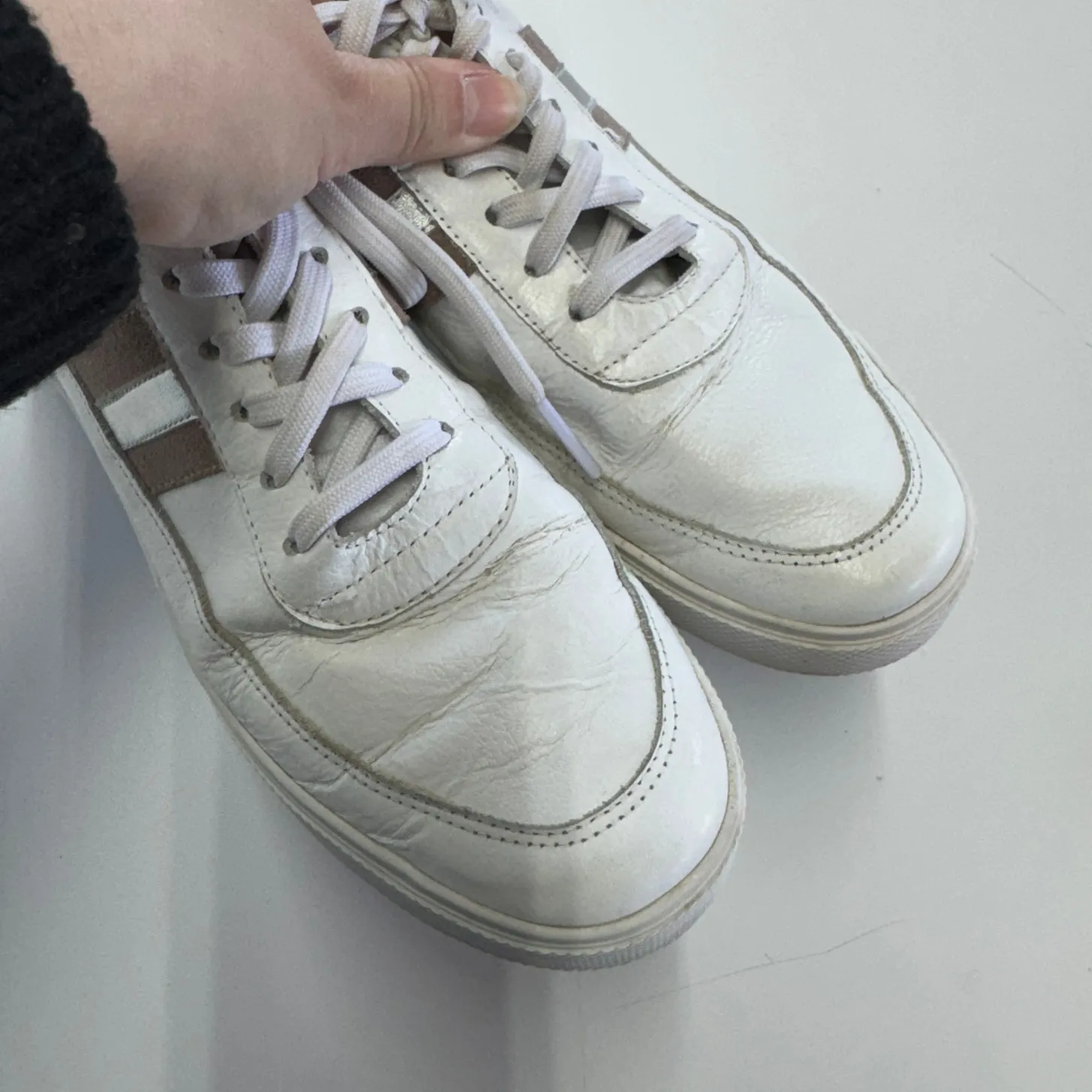 Kaanas Sneakers Womens 7 White Brown Platform Suede Detail‎ Stripe Side Shoes - Image 3