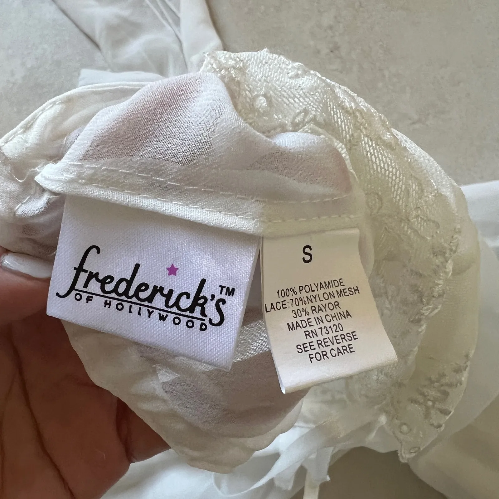 Frederick’s Of Hollywood White Lace Halter Chemise Size S - Image 5