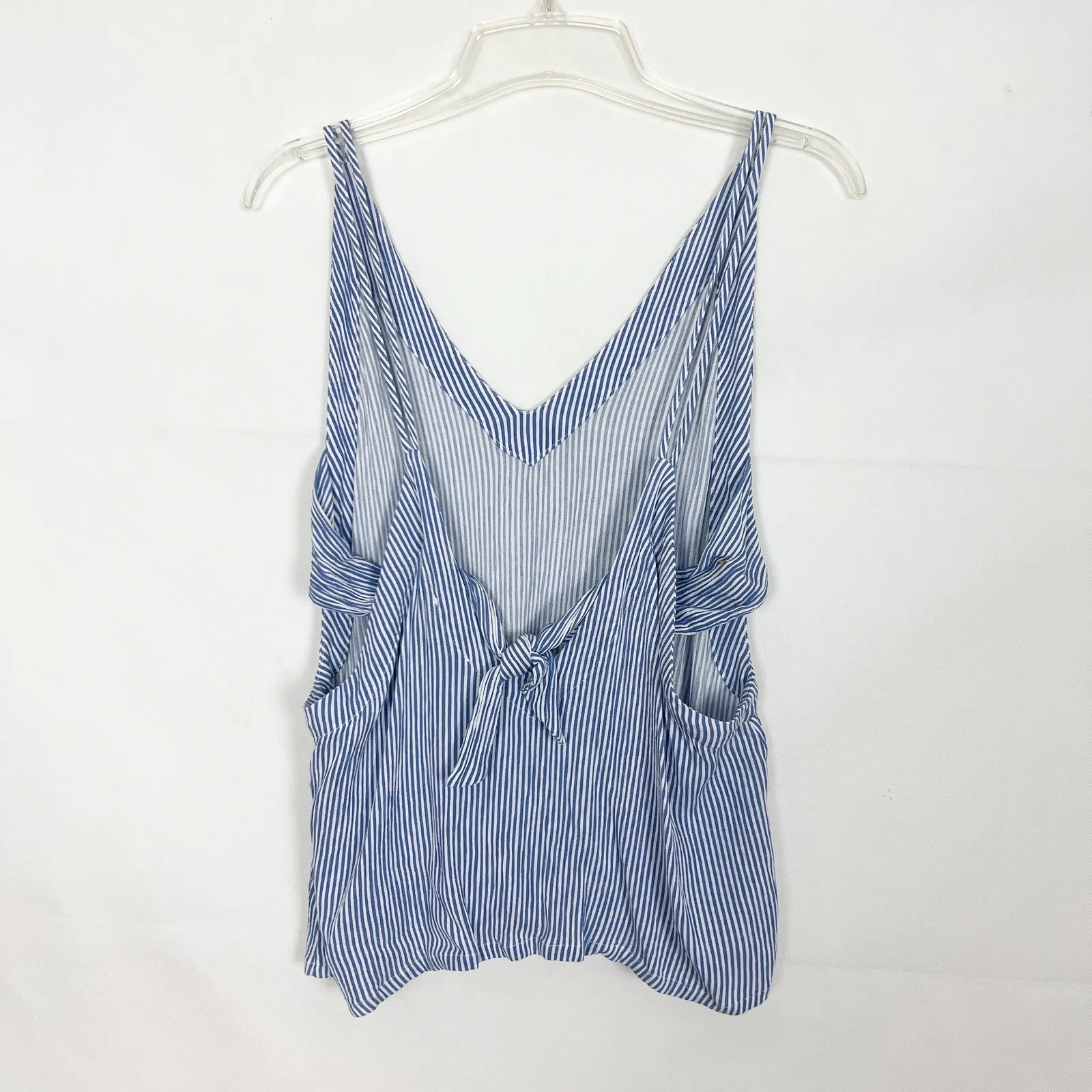 Women's Striped Blue & White Tank Top Size Small - Image 4