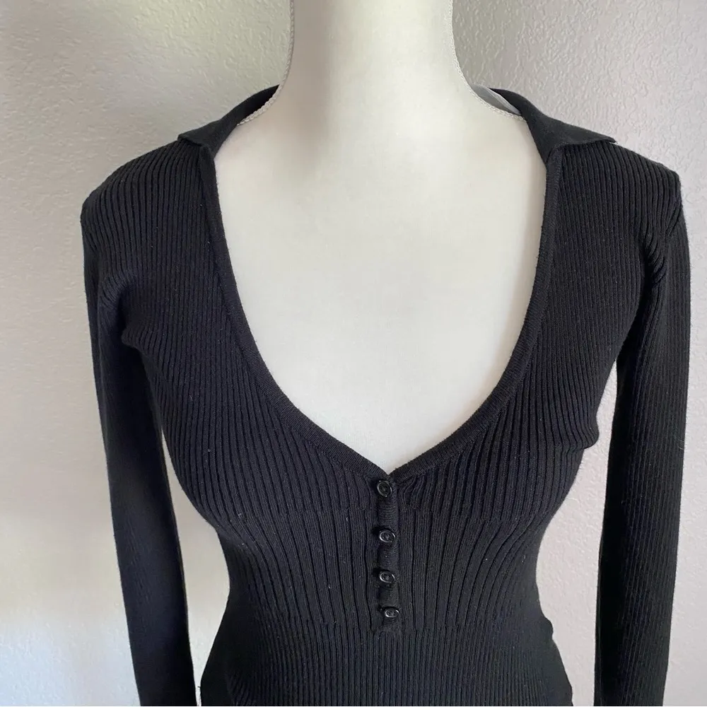 Collar Bodysuit in Black Sz XS NWT - Image 5