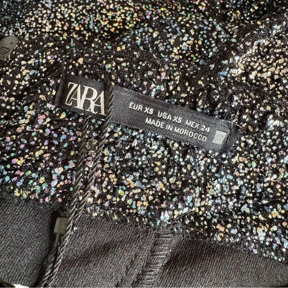 NWT Zara Cut Out Multicolor Sparkle Glam Mini Dress Black Silver Size XS - Image 10
