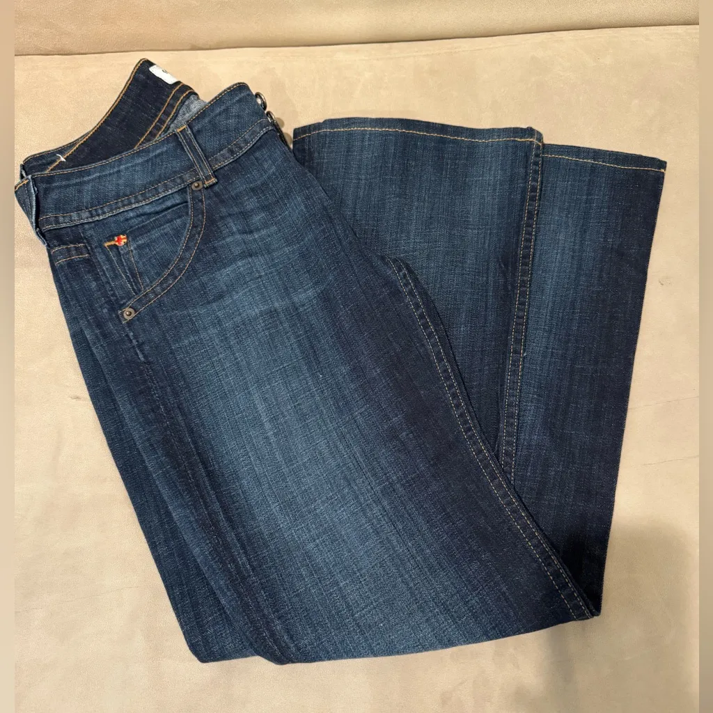 Hudson Women's Blue Signature Bootcut Dark Wash Double Button Front Jean Size 28 - Image 2