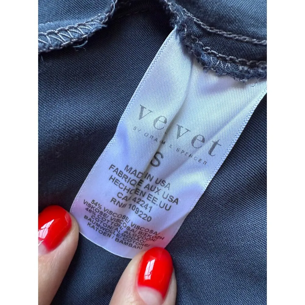 Velvet by Graham & Spencer Navy Blue Satin Kambree Midi Slip Dress Size Small - Image 6