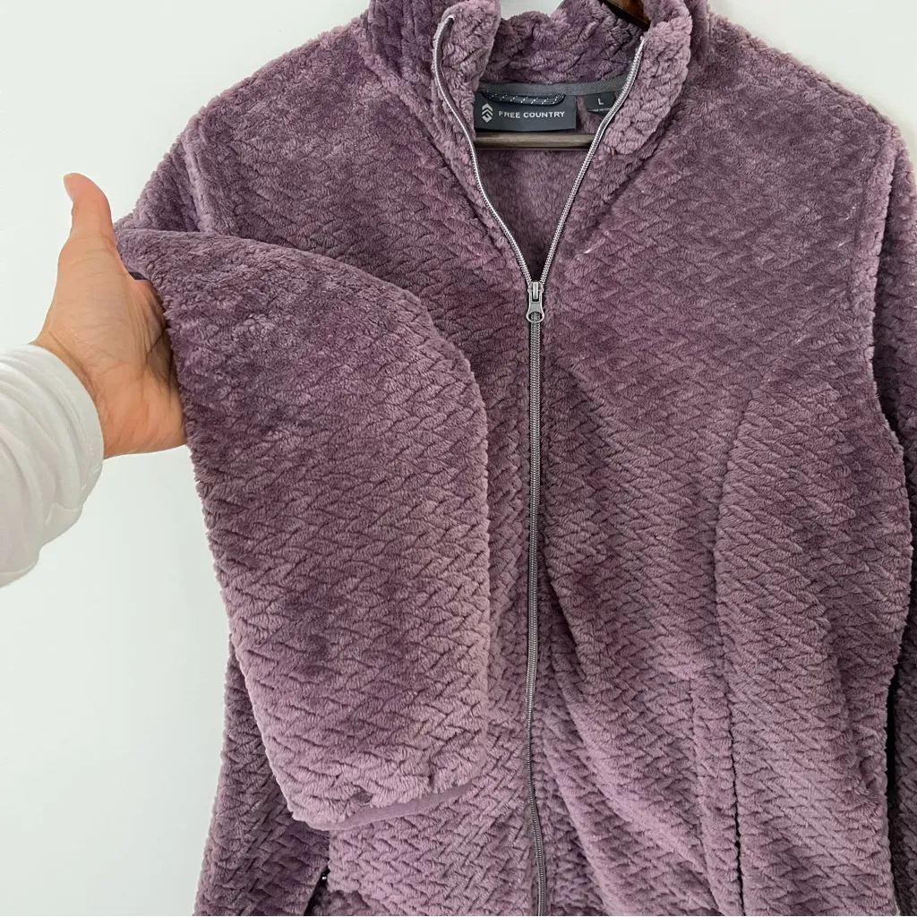 Purple Free Country Cable Braided Butter Pile Jacket SZ L - Image 3