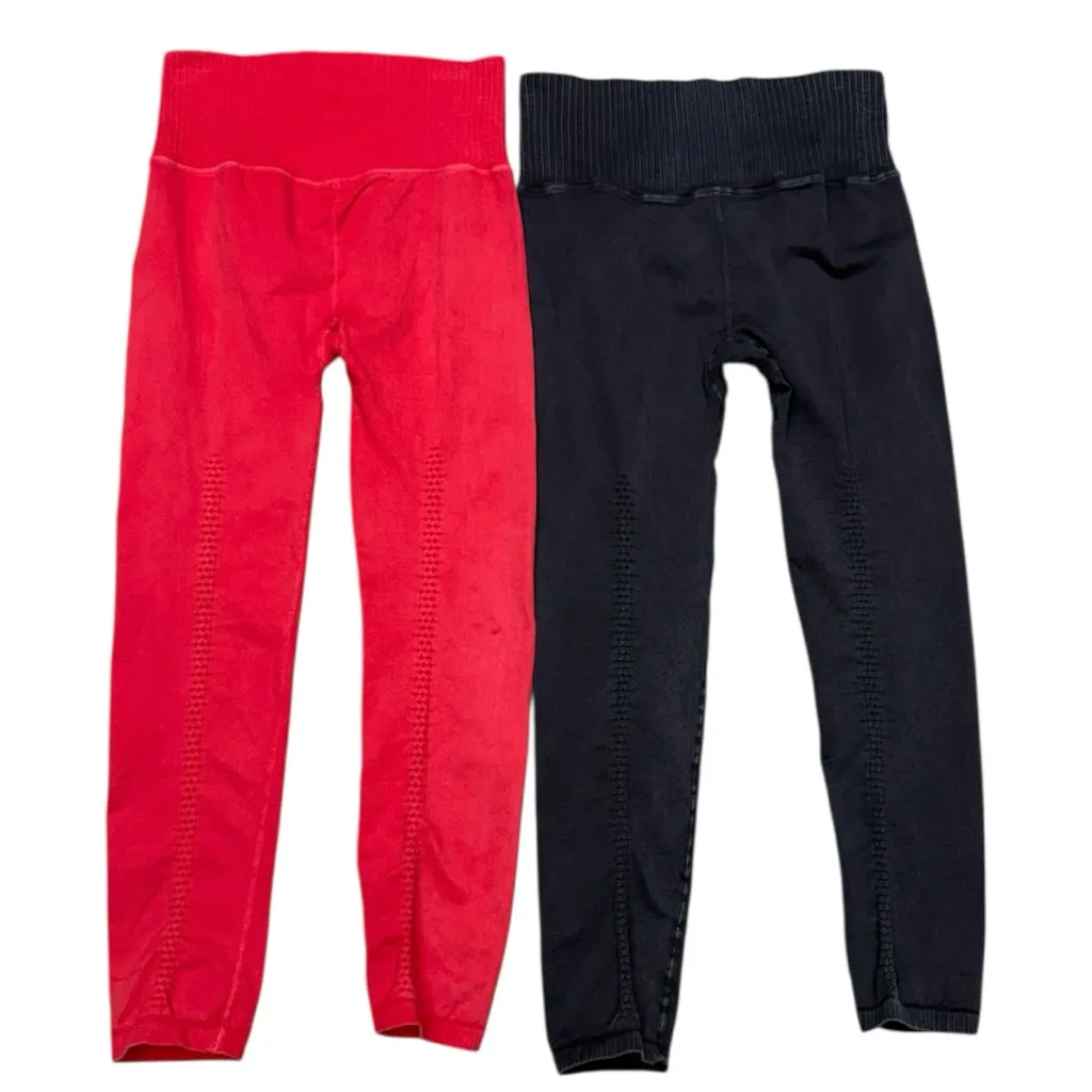 FP Movement Good Karma Leggings Bundle – Cherry Red & Black – M/L EUC Size M - Image 6