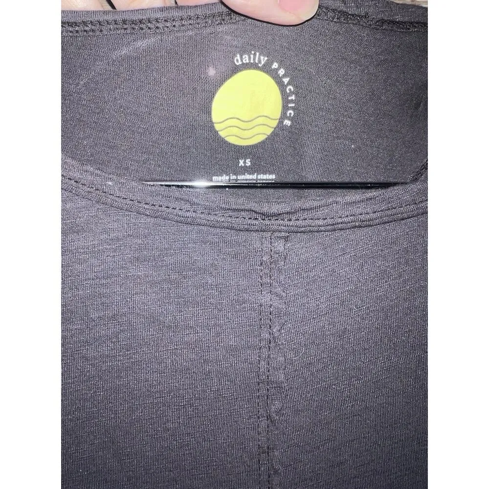 Daily Practice Anthropologie Carbon Long Sleeve Yoga Shirt XS Yoga Pilates Gym - Image 2
