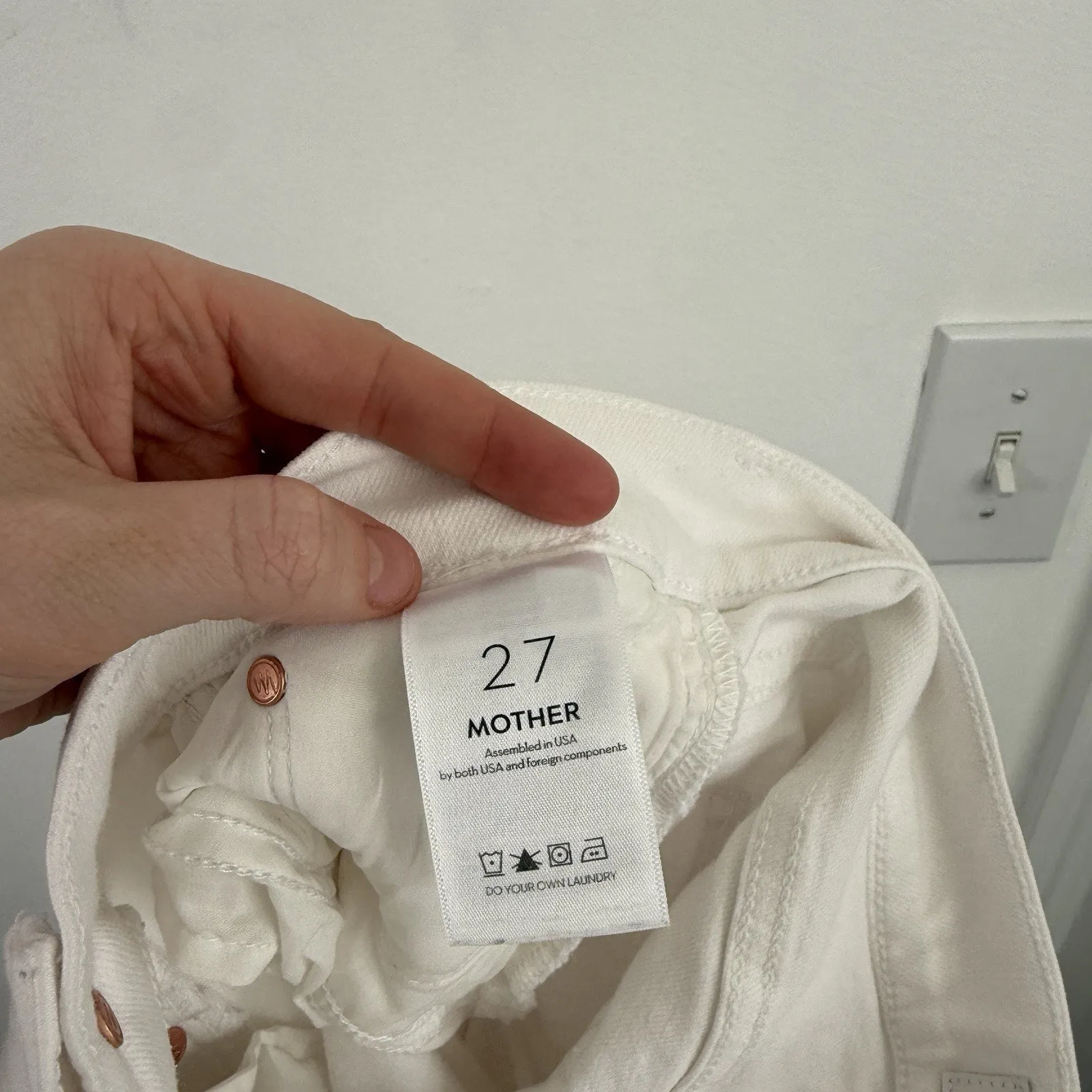 Mother Denim The Tripper Ankle Fray Unfairest of Them All White Jeans Womens 27 - Image 9