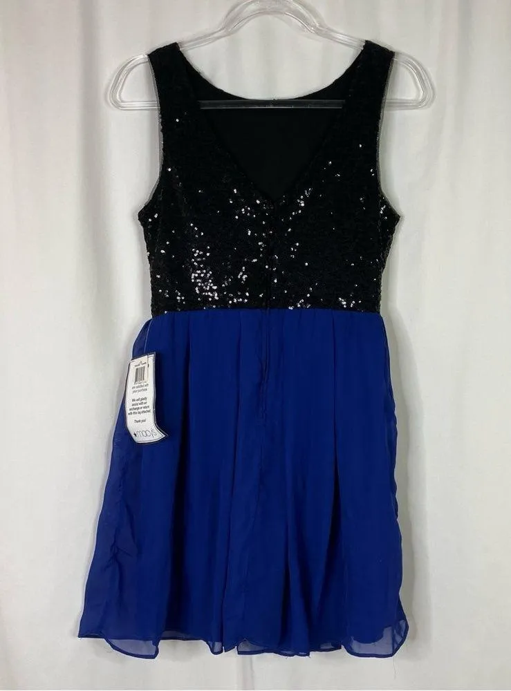 B.Darlin | Junior's Black and Blue Sequin Party Dress Homecoming NWT Size M - Image 6
