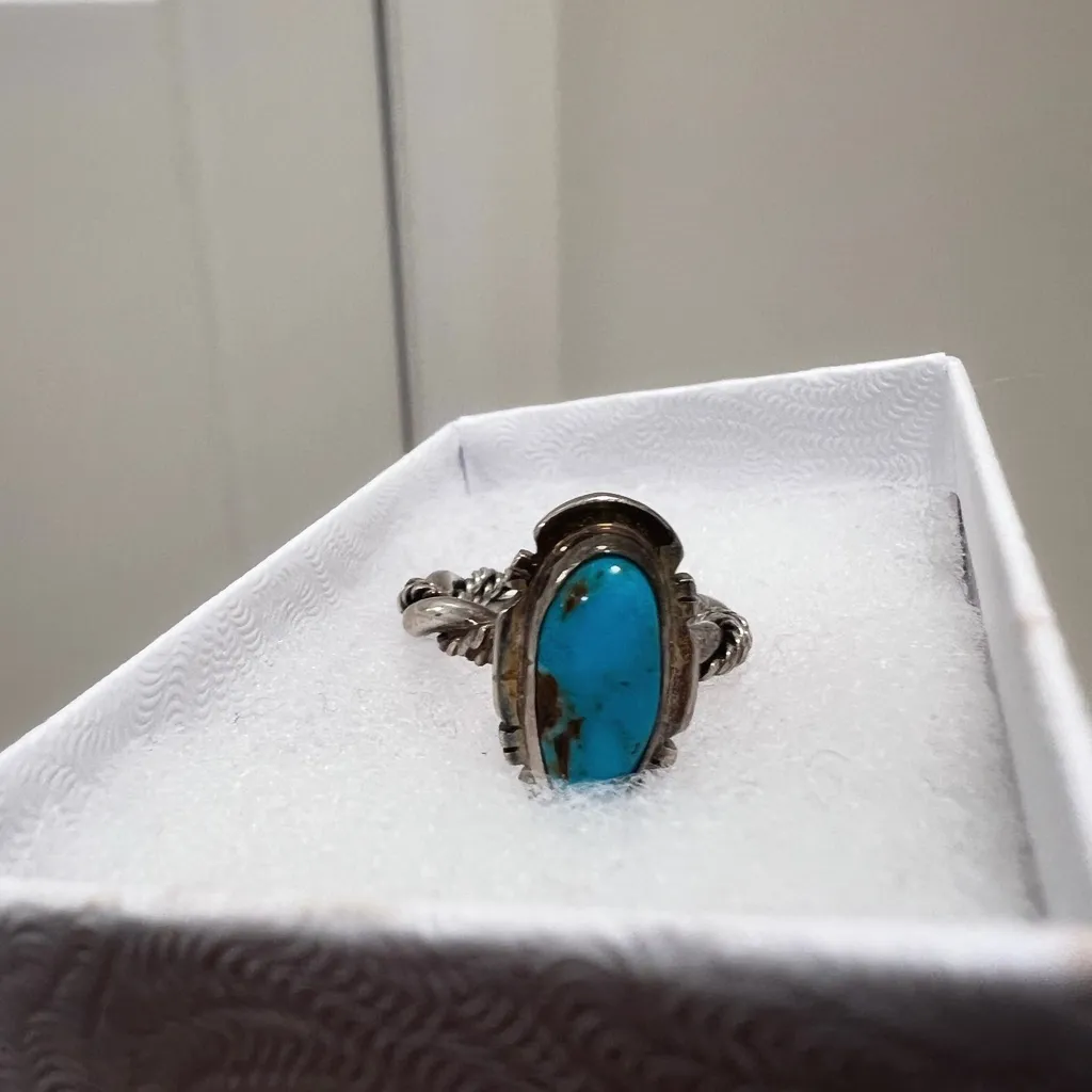Turquoise gemstone ring Blue - Image 3