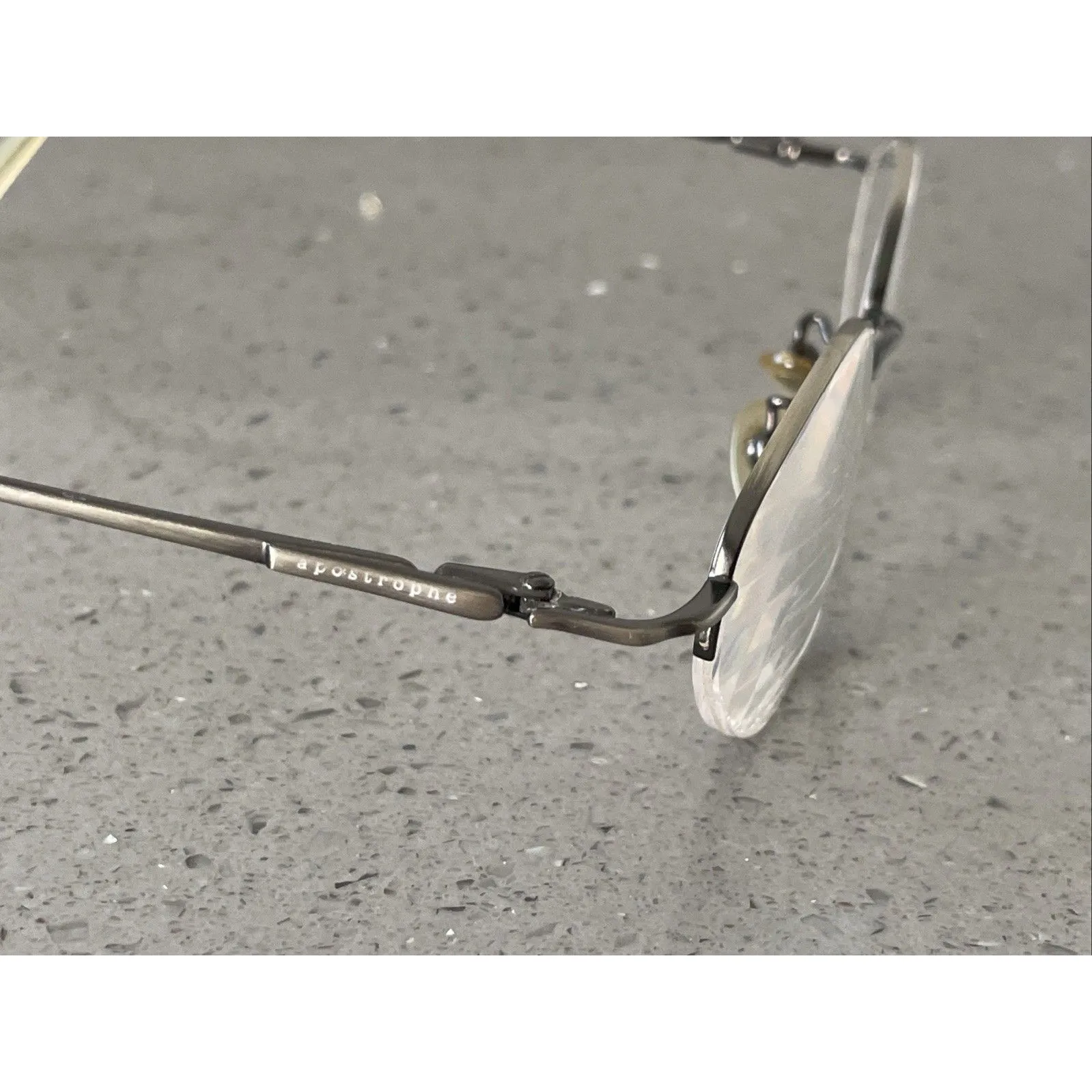 Apostrophe AP10 Pewter N7S Eyeglasses Frames ONLY Metal Half Rim Oval 48-19-135 - Image 8