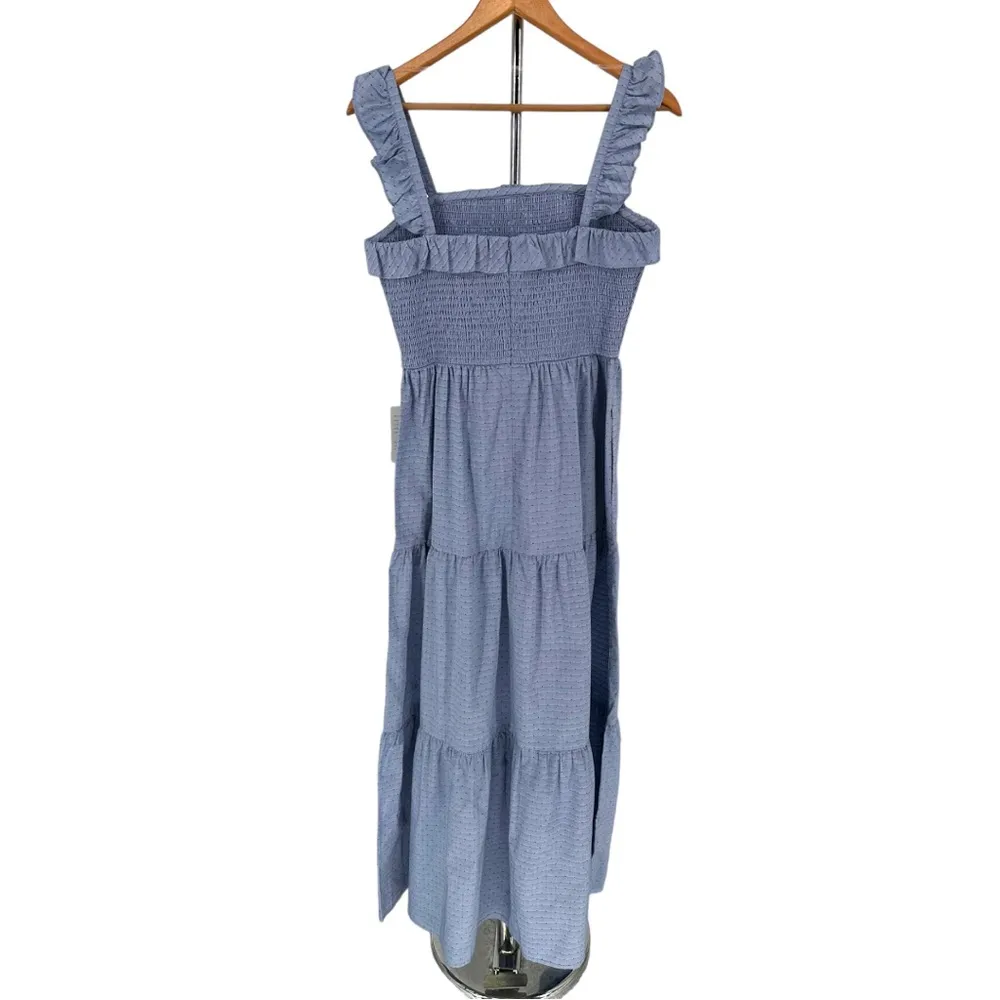 Gal Meets Glam Belinda Tiered Maxi Dress Blue Smocked Bust Ruffle Trim 4 NWT - Image 8