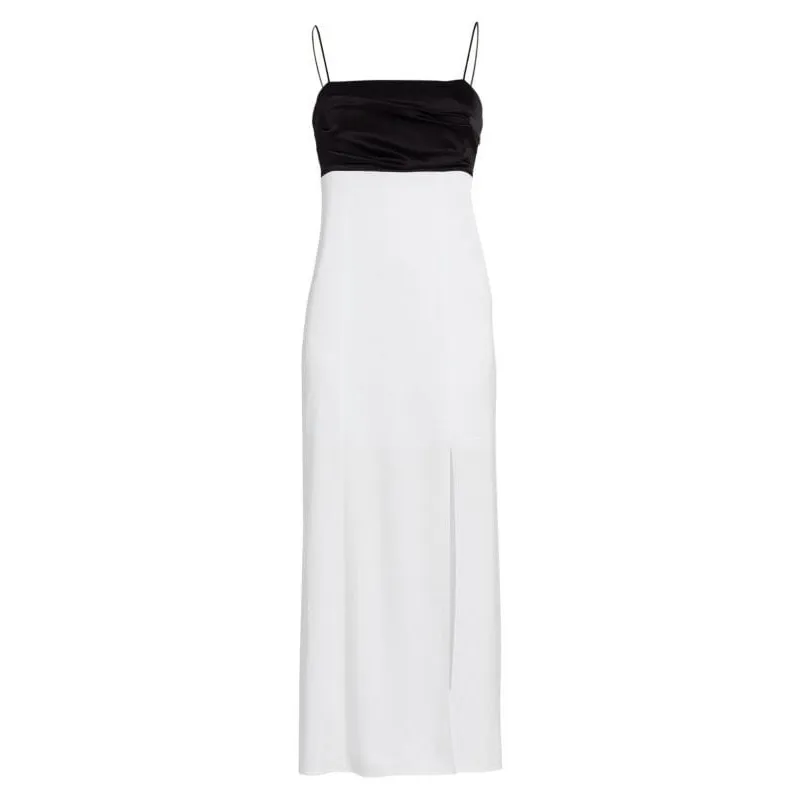 Alice + Olivia NWT Lilita Black & White Satin Maxi Slip Dress Size 4 - Image 3