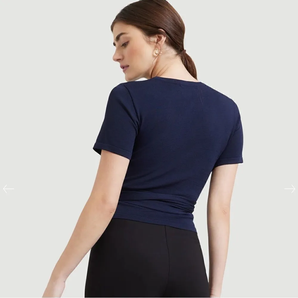 Modern Citizen Cropped Knit Wrap Top - Image 2