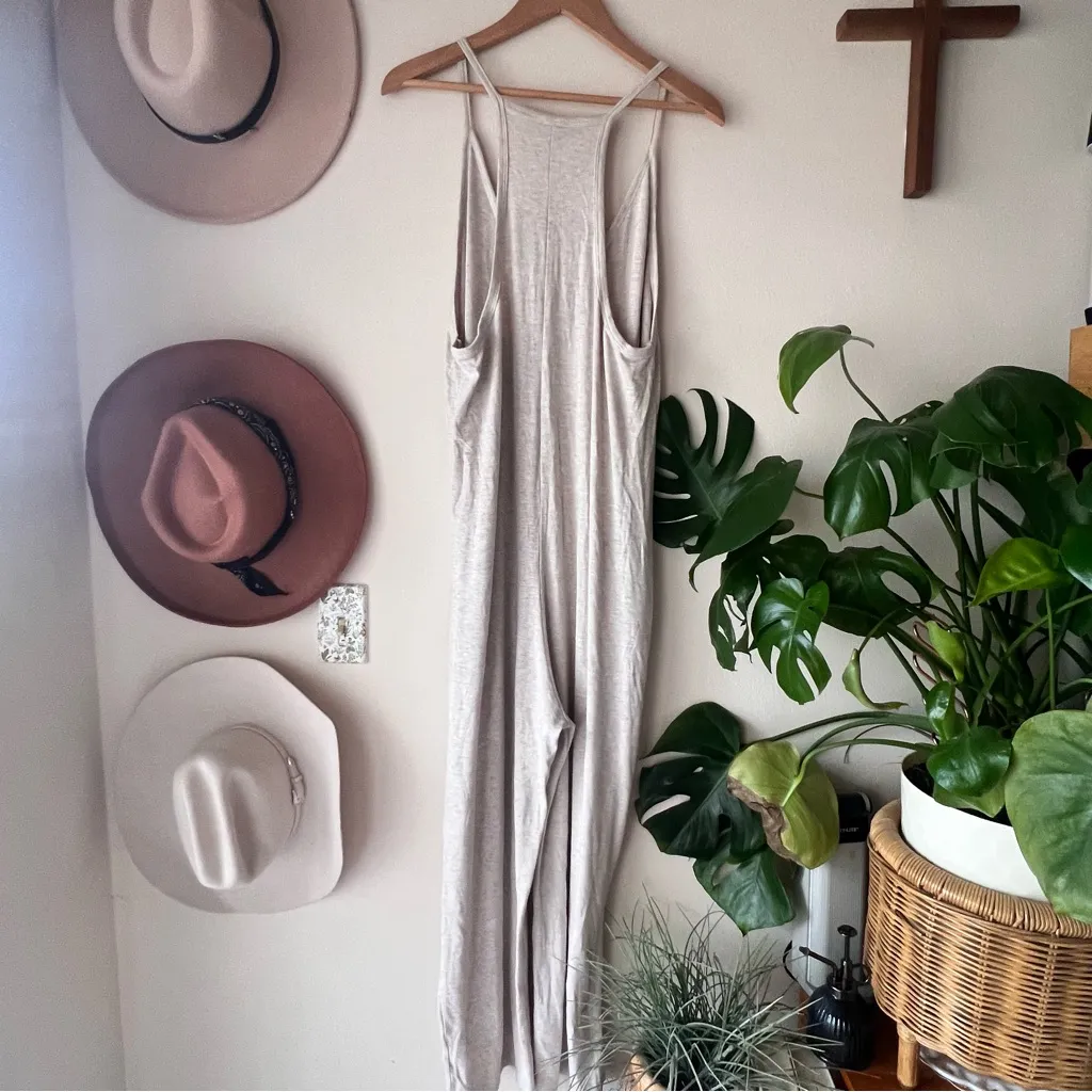 NLT‎ Kourtney jumpsuit beige Women’s SIZE LARGE casual stretch neutral cozy - Image 3