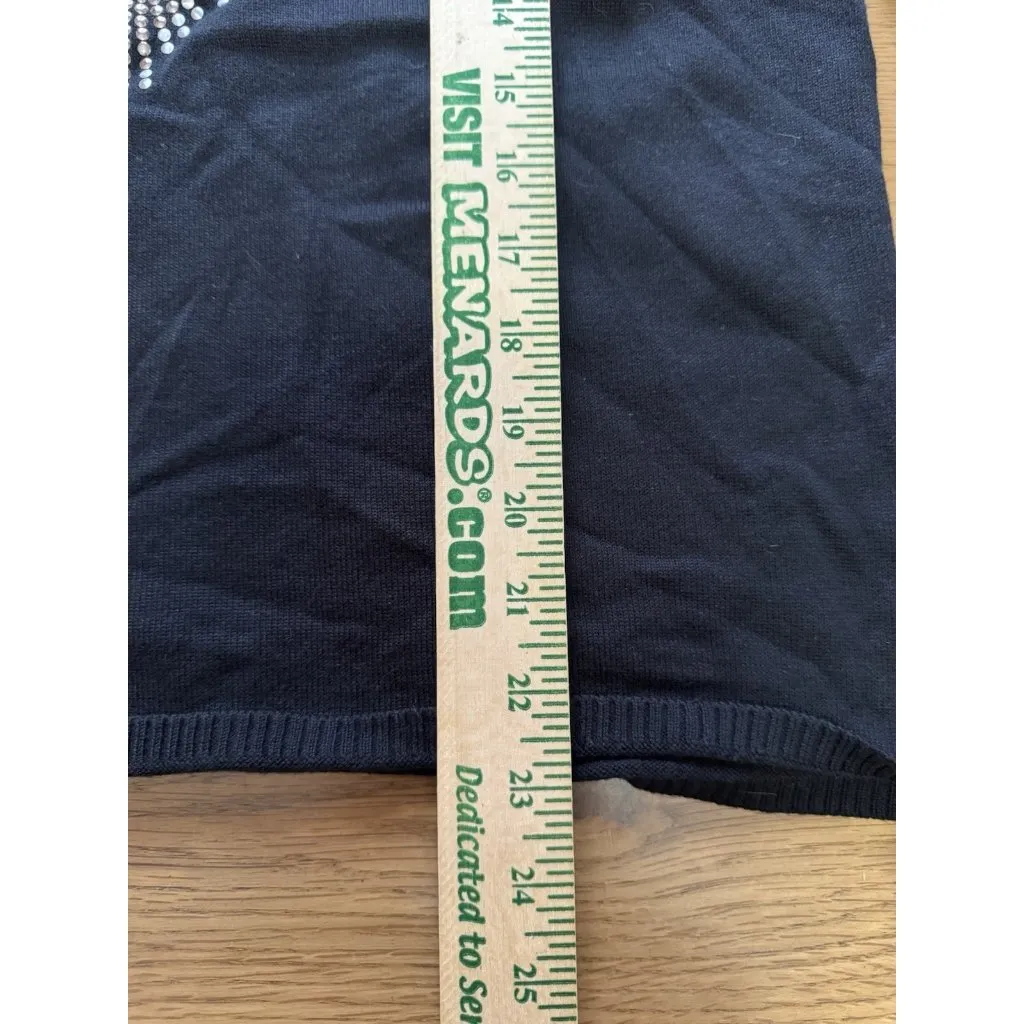 Christine Alexander Women’ Black Crew Neck Size Medium Gems Embellished Classic - Image 6