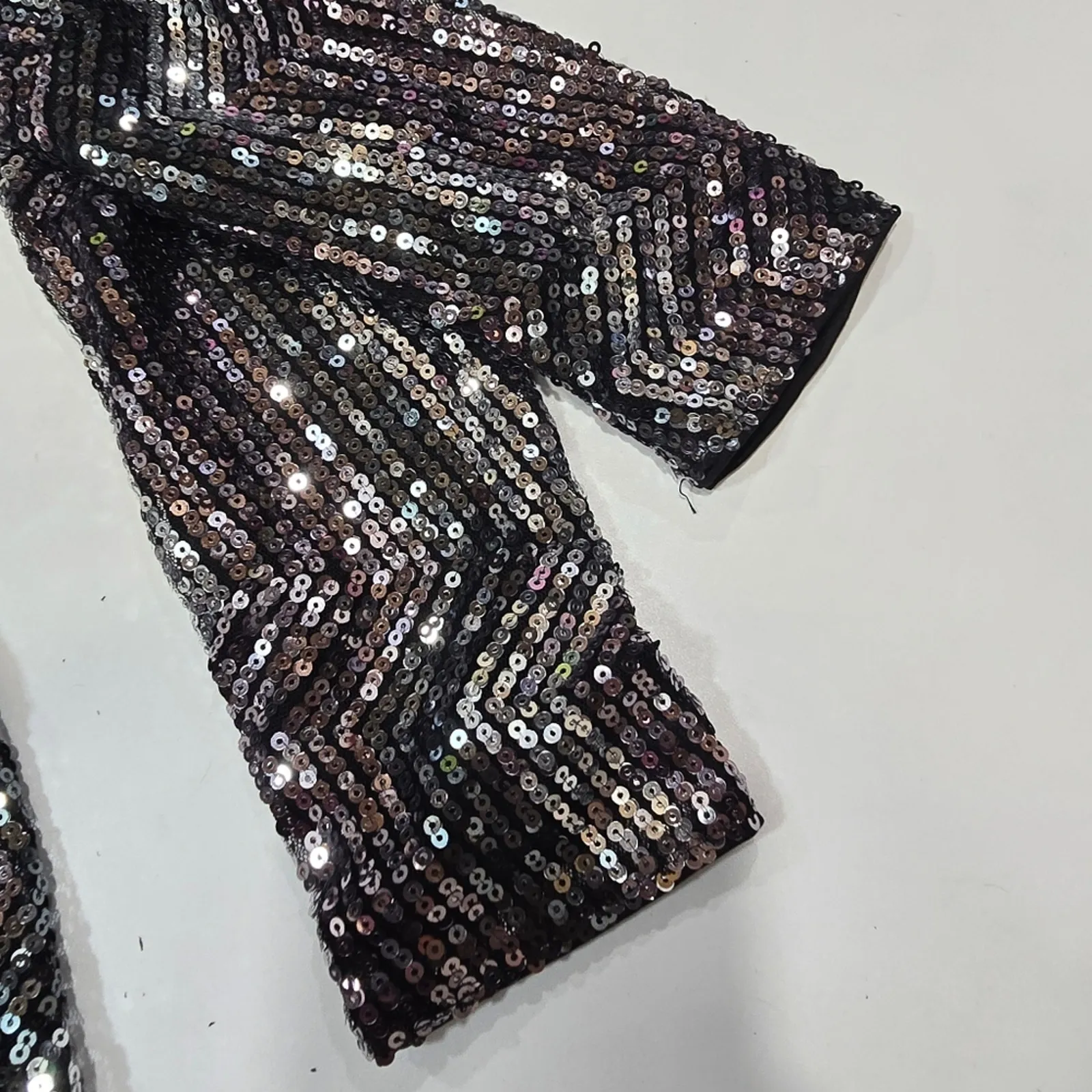 Michael Costello Leanne Mini Dress in Metallic Silver XS - Image 8