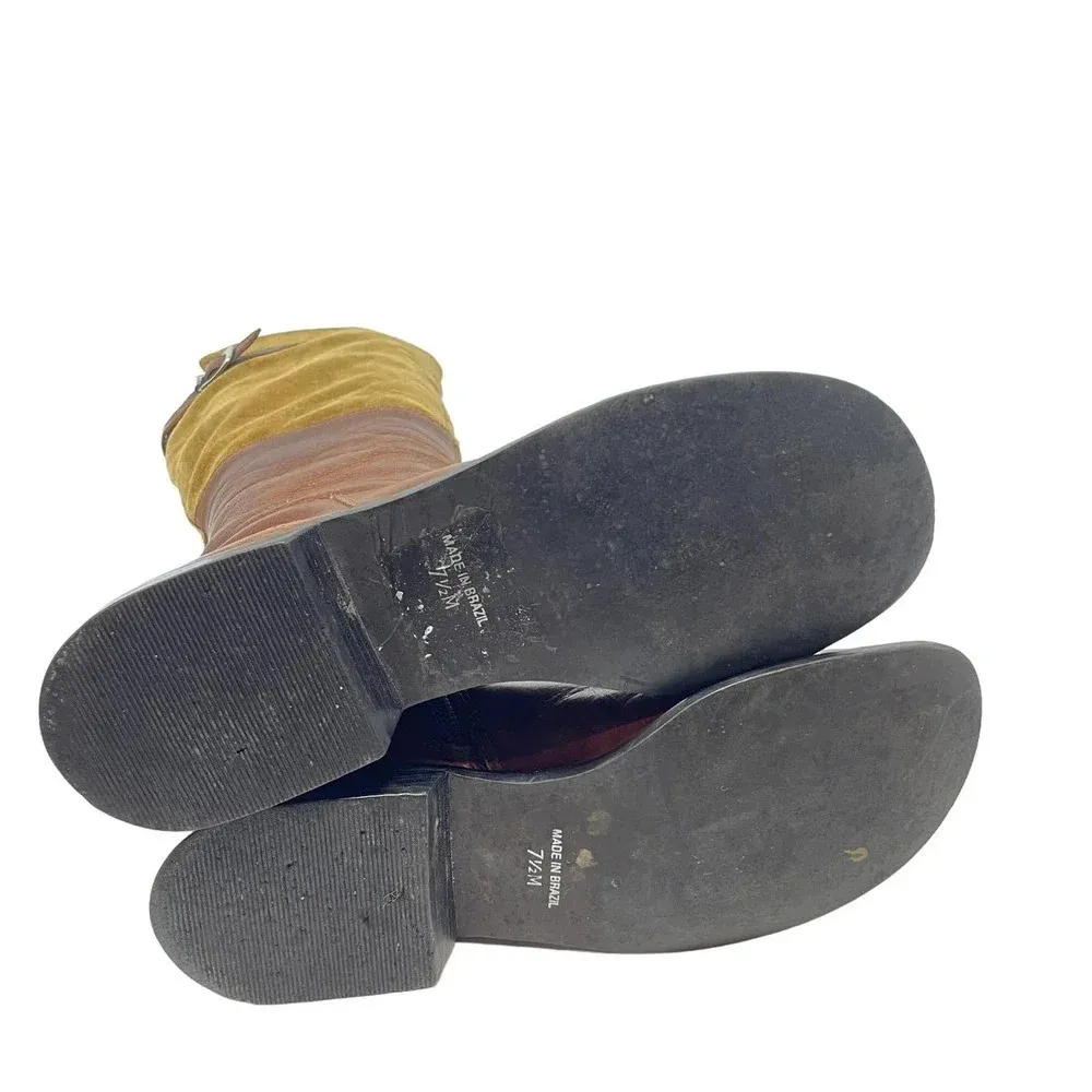 Matisse Suede and Leather Tan‎ Cognac Brown Tall Riding Boots Size 7.5 Tan - Image 10