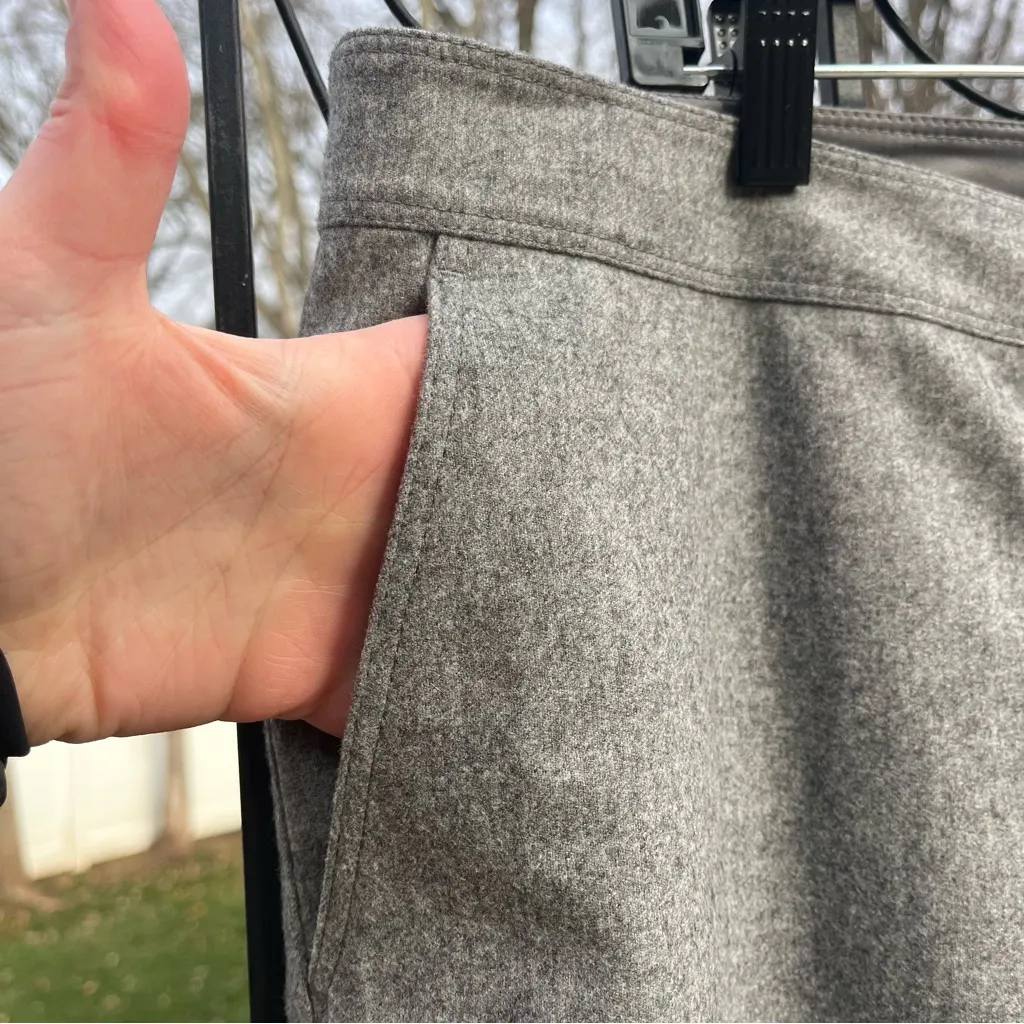 Lafayette 148 New York Women’s Manhattan Gray Wool Cashmere Crop Pants Size 14 - Image 3