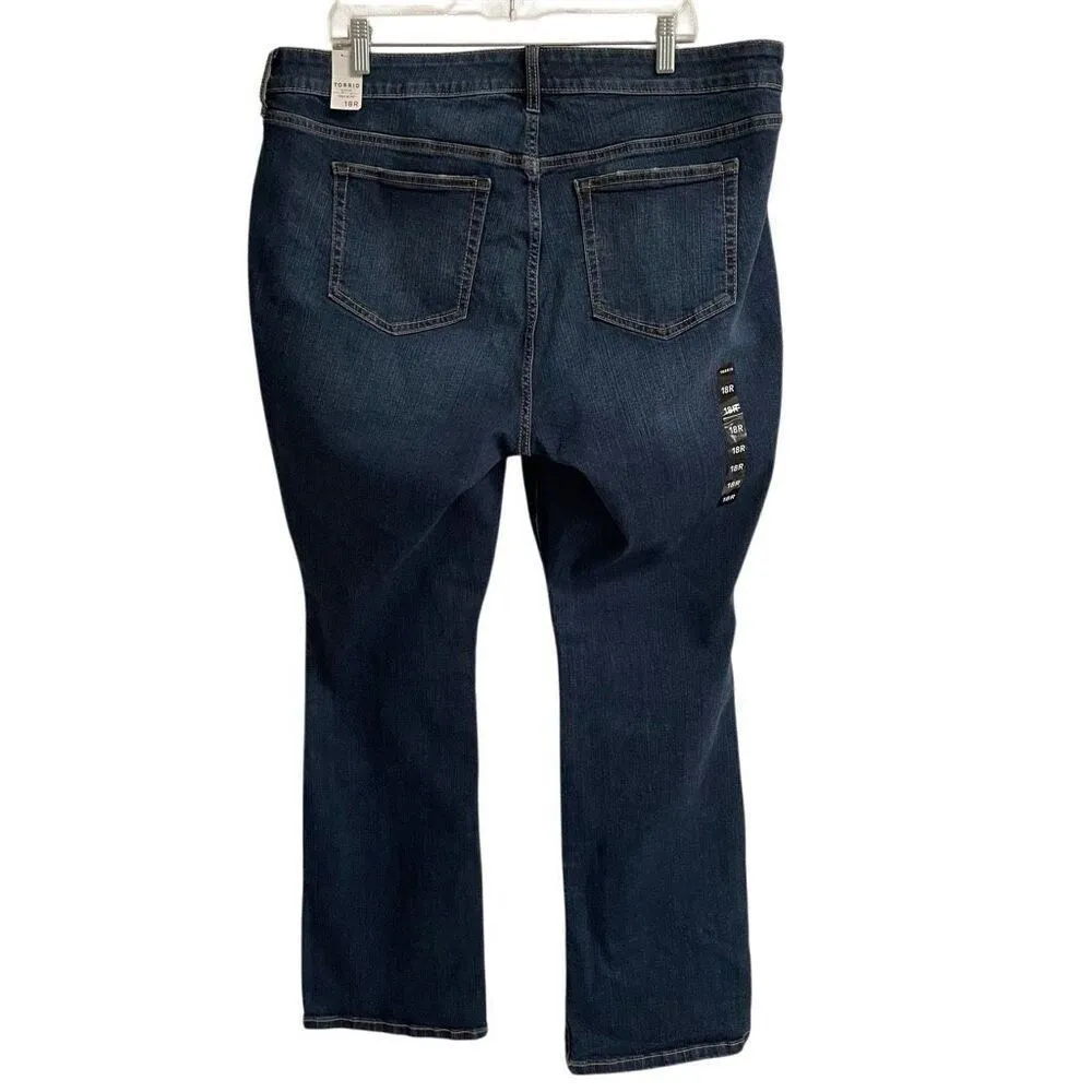 Torrid Slim Boot Cut Equinox Women’s 18 R med dark wash jeans porkchop pockets - Image 2