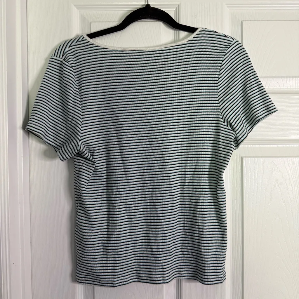 Women’s Levi’s Perfect Kadlong Striped Short Sleeve Cotton Tee, Size XL - Image 5