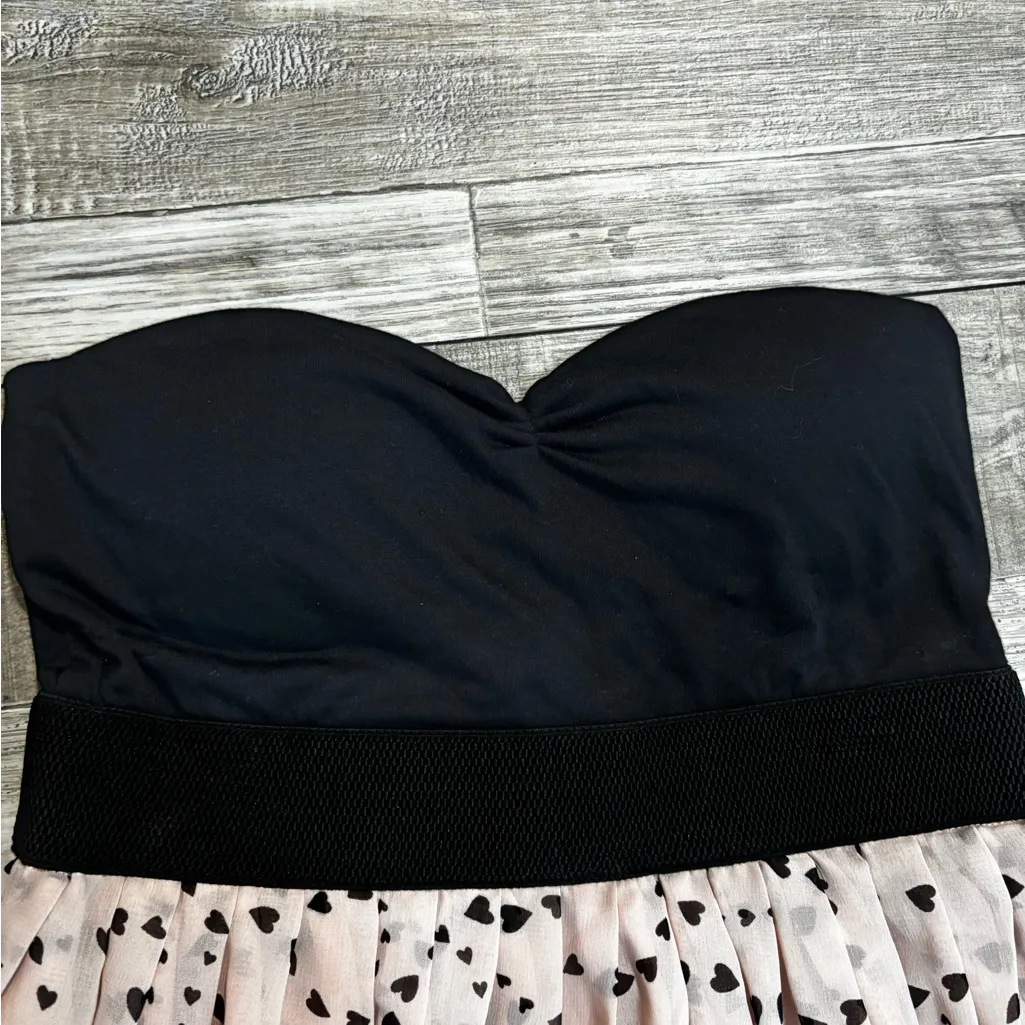 Y2K Wet Seal Heart Print Strapless Dress | Valentine / Coquette Junior’s L - Image 3