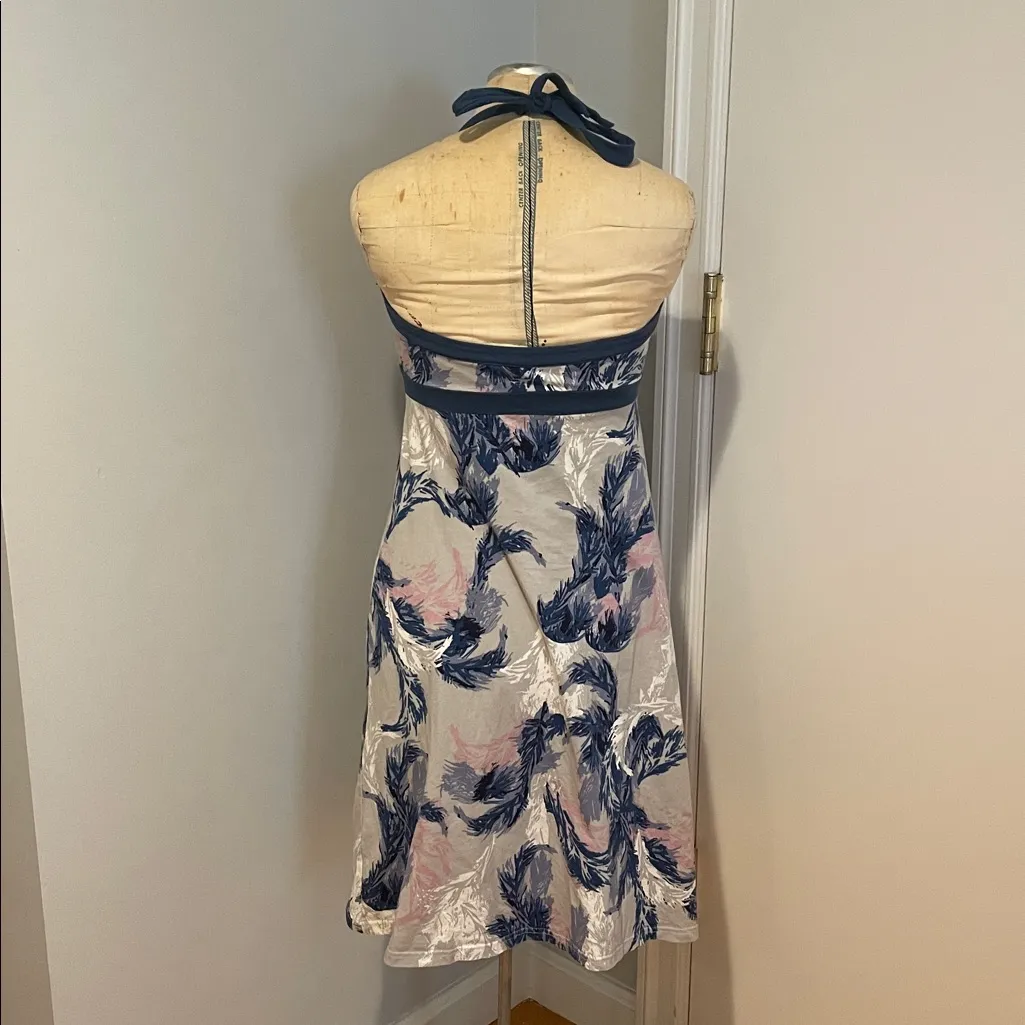 Patagonia Halter Dress with Feather Print Size Small - Image 2