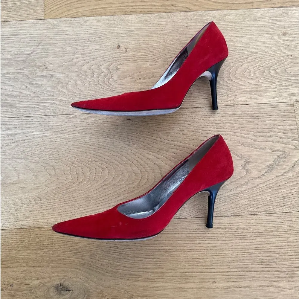 Christian Lacroix - Pointed Toe Stiletto Pumps in Red - Image 3