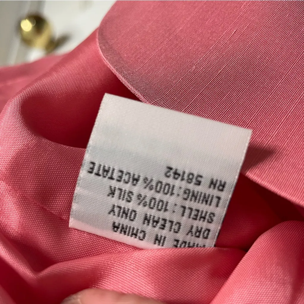 Vintage y2k Talbots Pink Silk Blazer and Knee Length Pencil Skirt Set Size 4 - Image 6