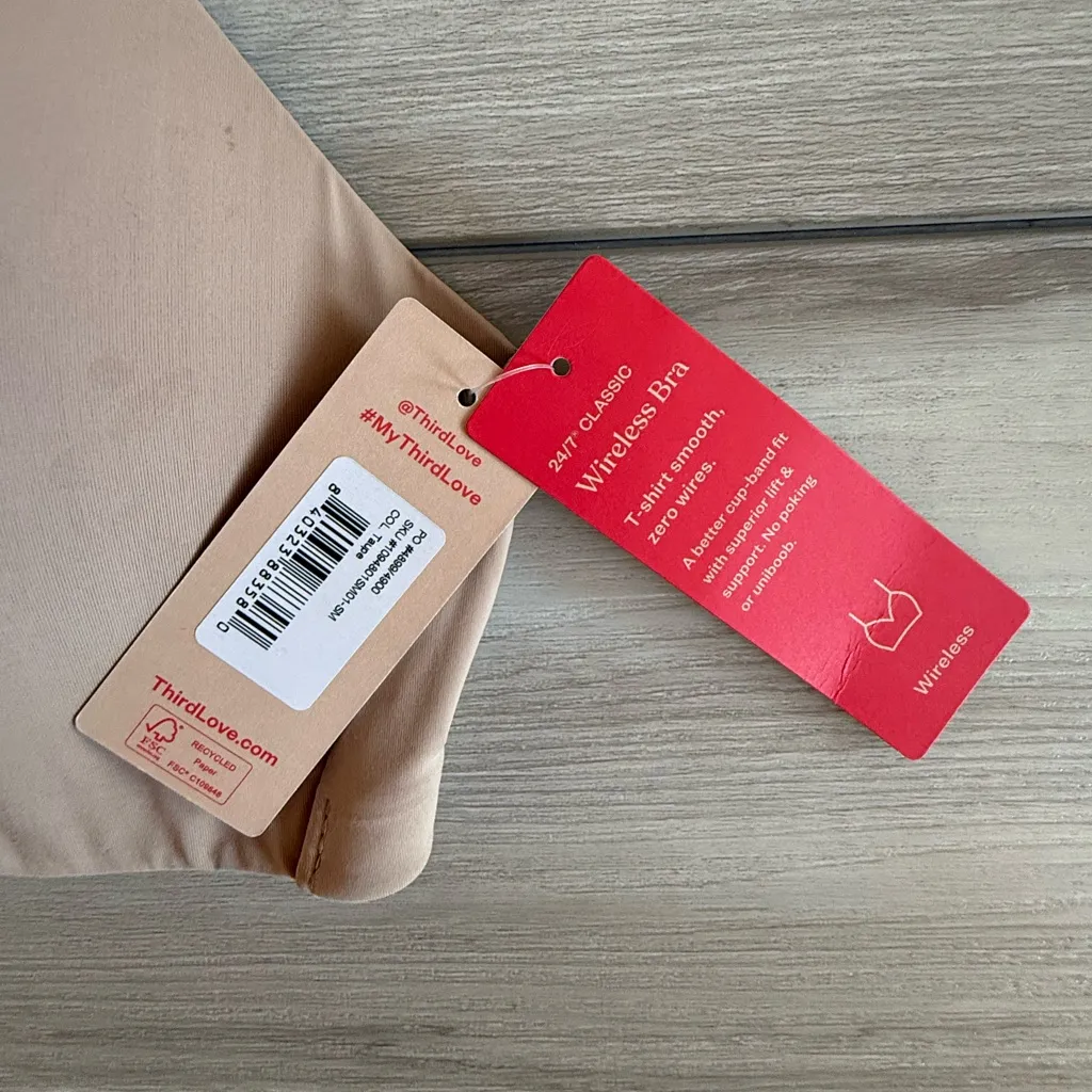 Thirdlove 24/7 Classic Wireless Bra Beige Small - Image 6