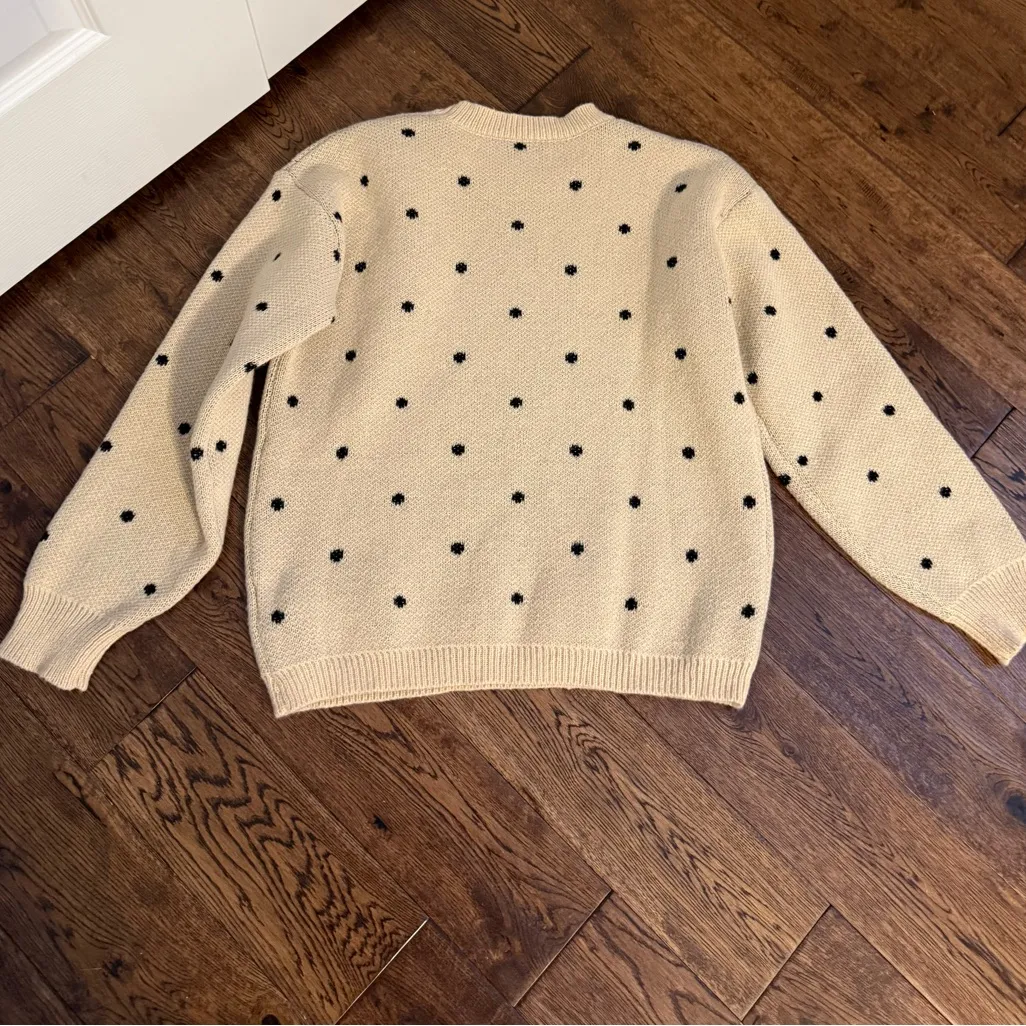 Cream/Black Polka Dot Sweater - Image 4