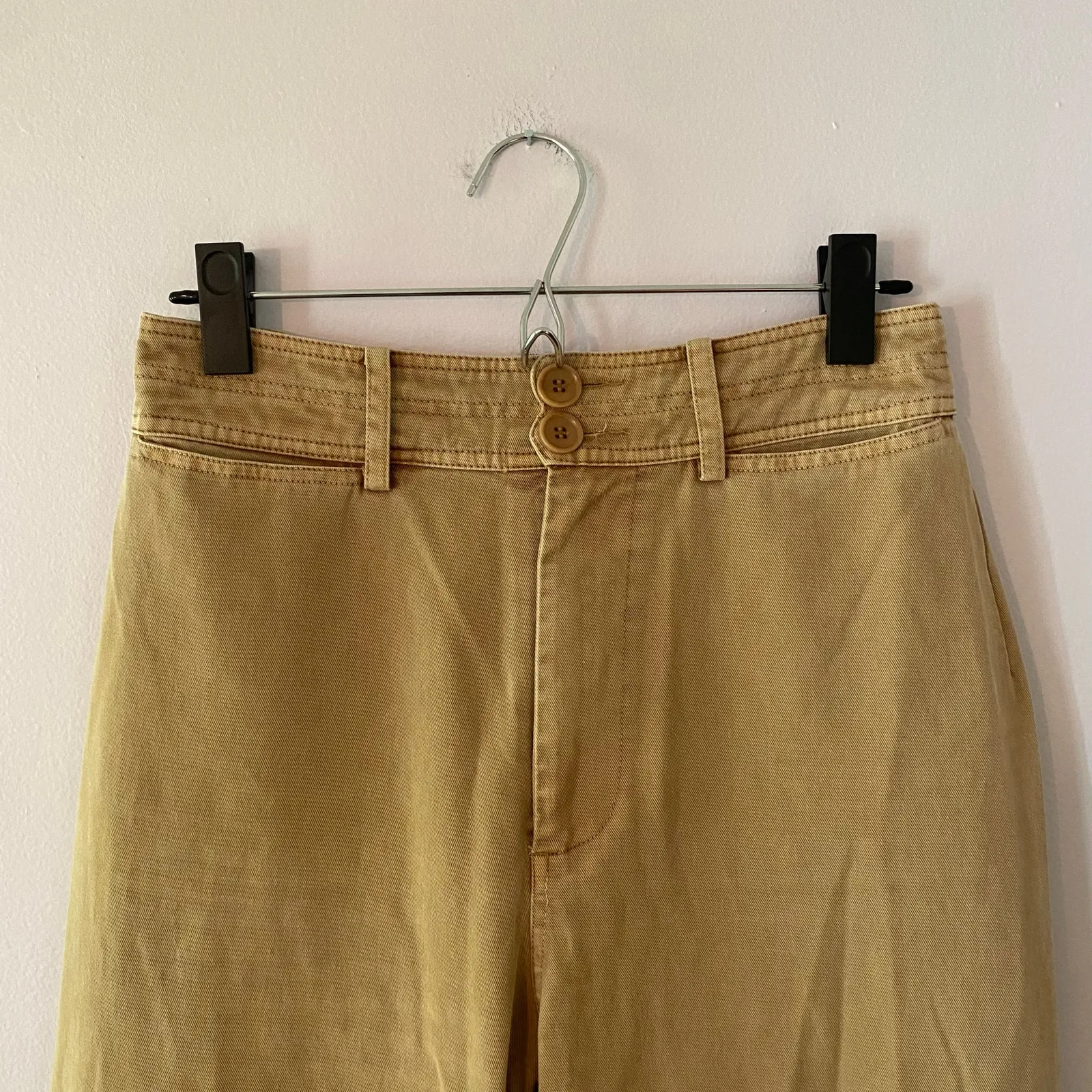 Apiece Apart Merida High Rise Kick Flare Chino Khaki Wide Leg Pants Women size 4 - Image 5