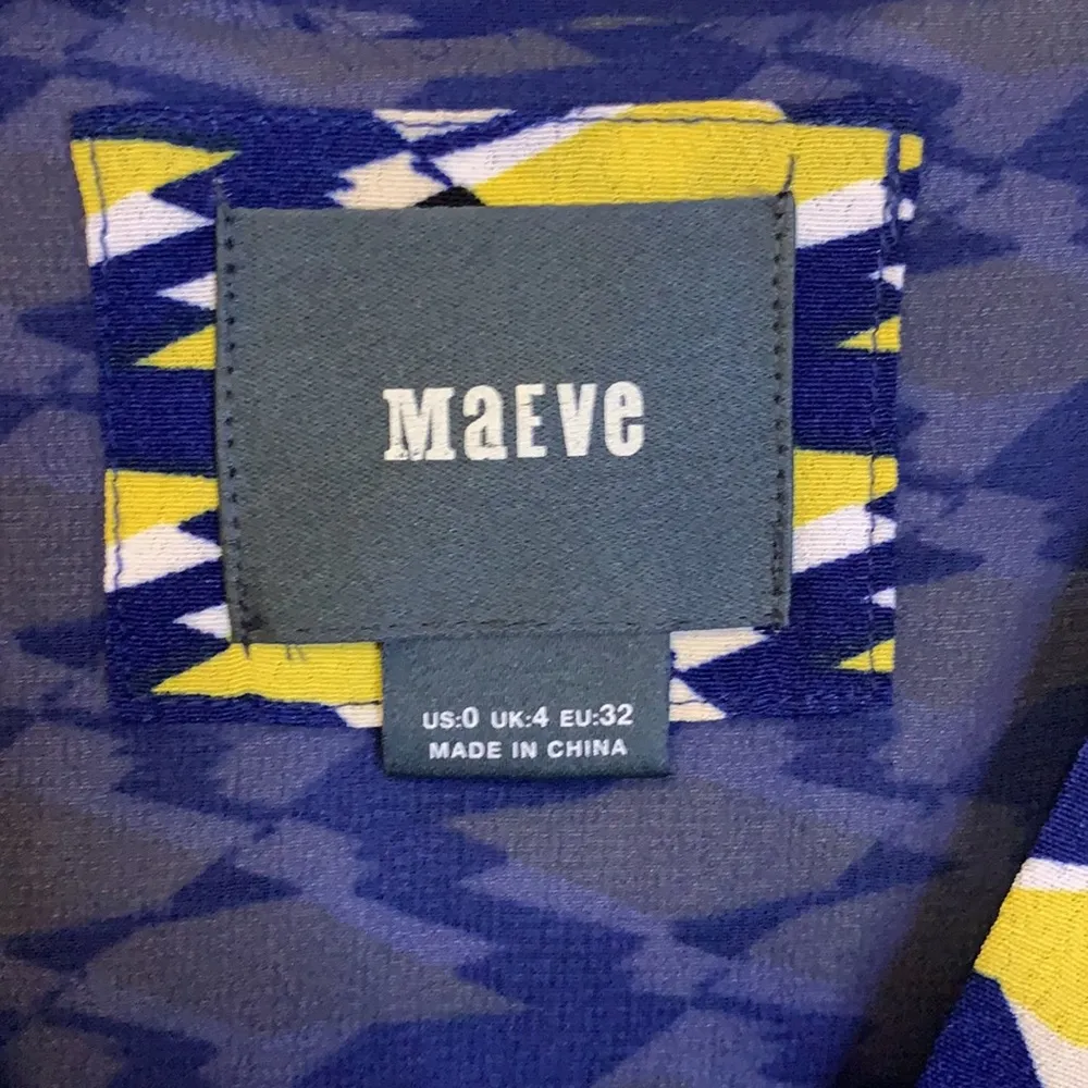 Anthropologie Maeve Blue & Yellow Dress Sz 0 - Image 6